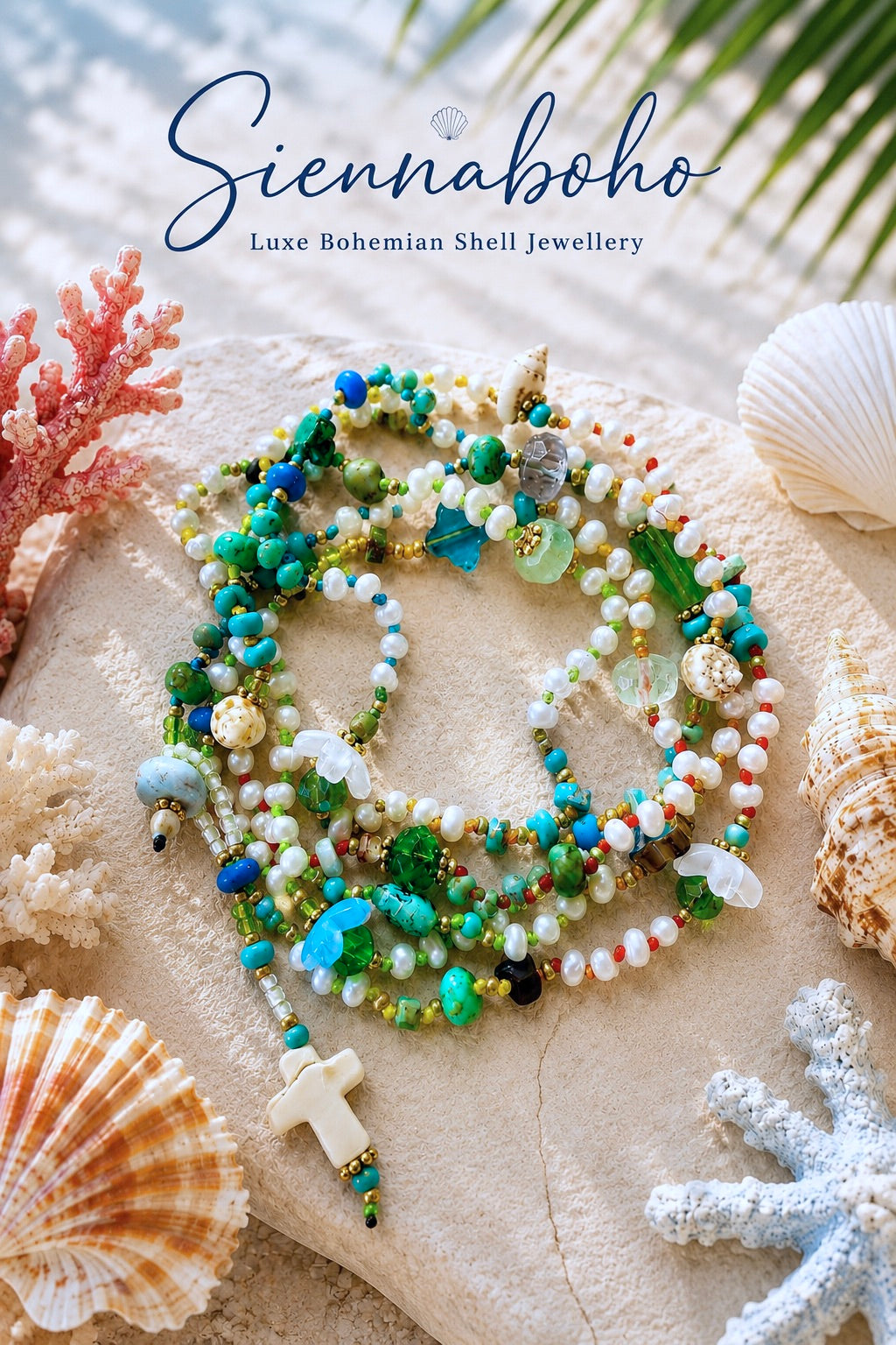 Coastal Island Pearl Wrap Bracelet
