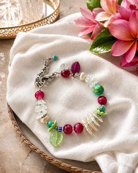 Coastal Pearl Ocean Pink  Bracelet