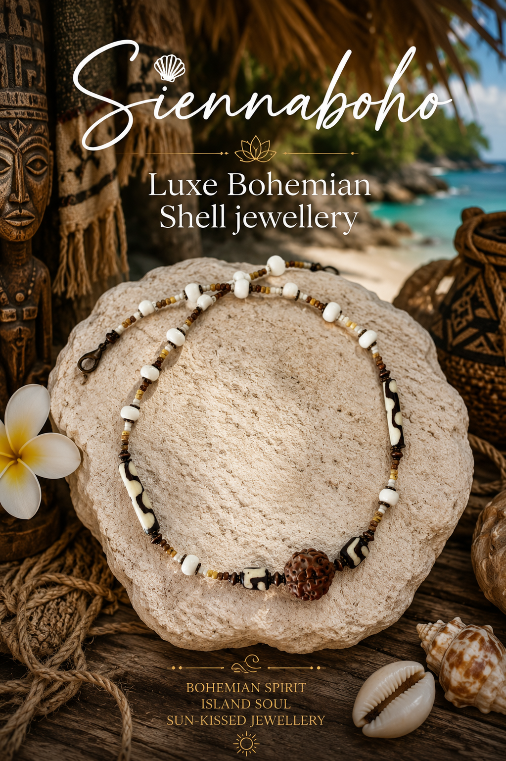Tribal Nomad Dzi Bead  Necklace