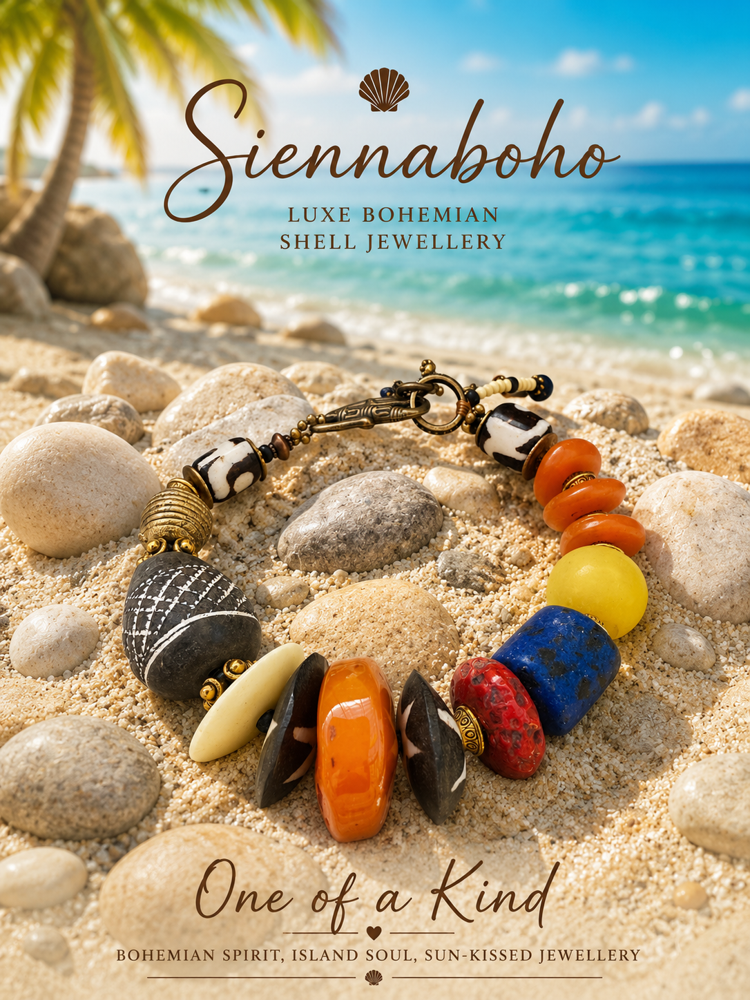 African Tribal Clay Trade Bead Bracelet