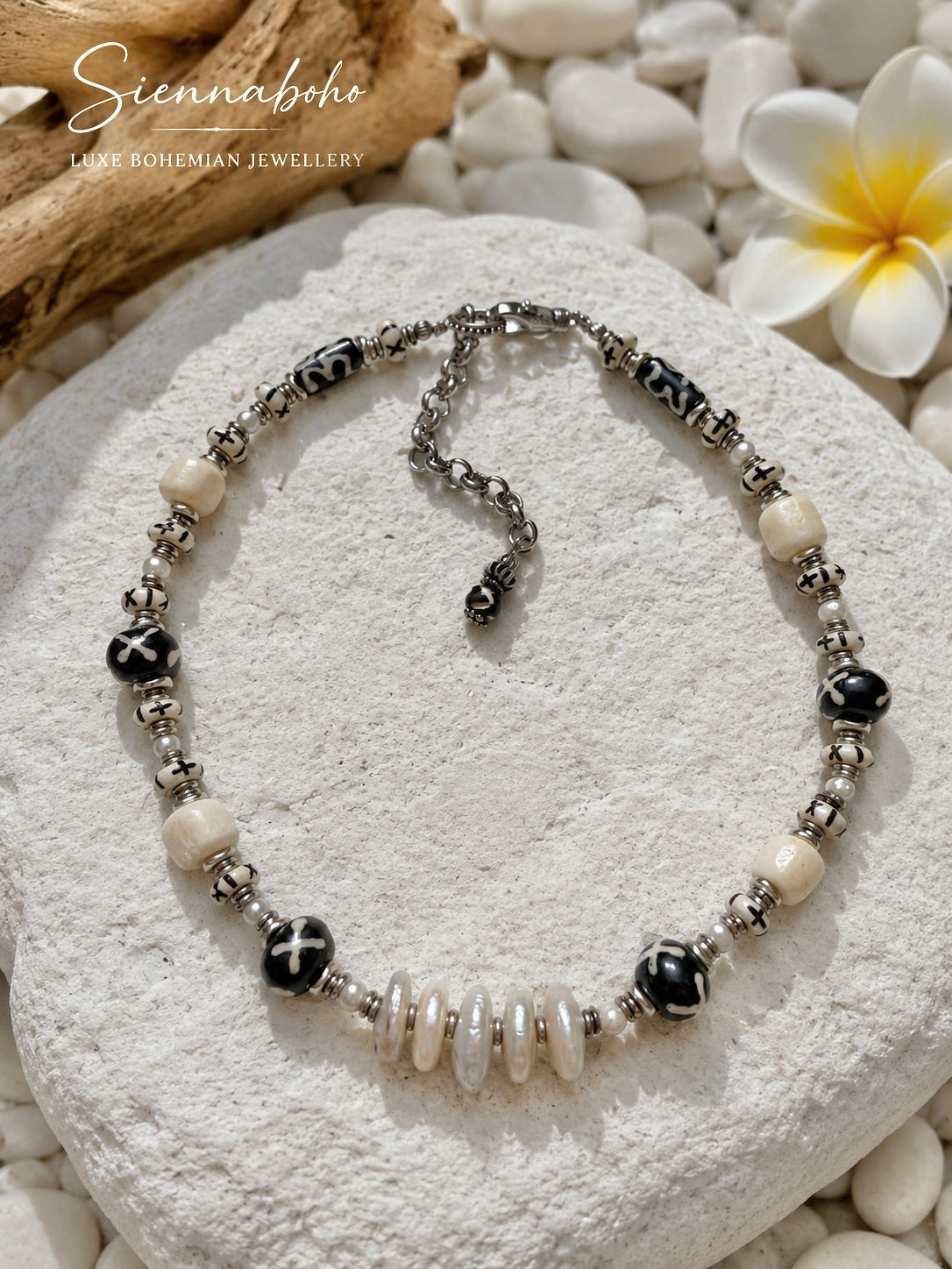 Zanzibar Tribal Pearl Silver Necklace