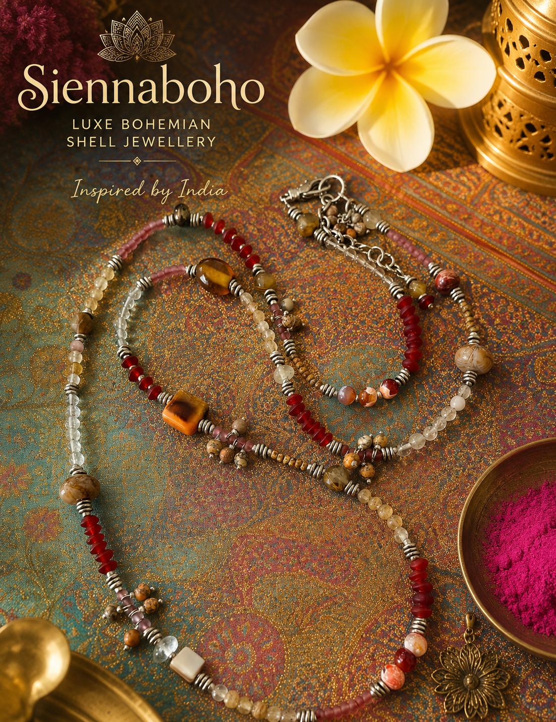 Indian Sunset Quartz Crystal Wrap Bracelet