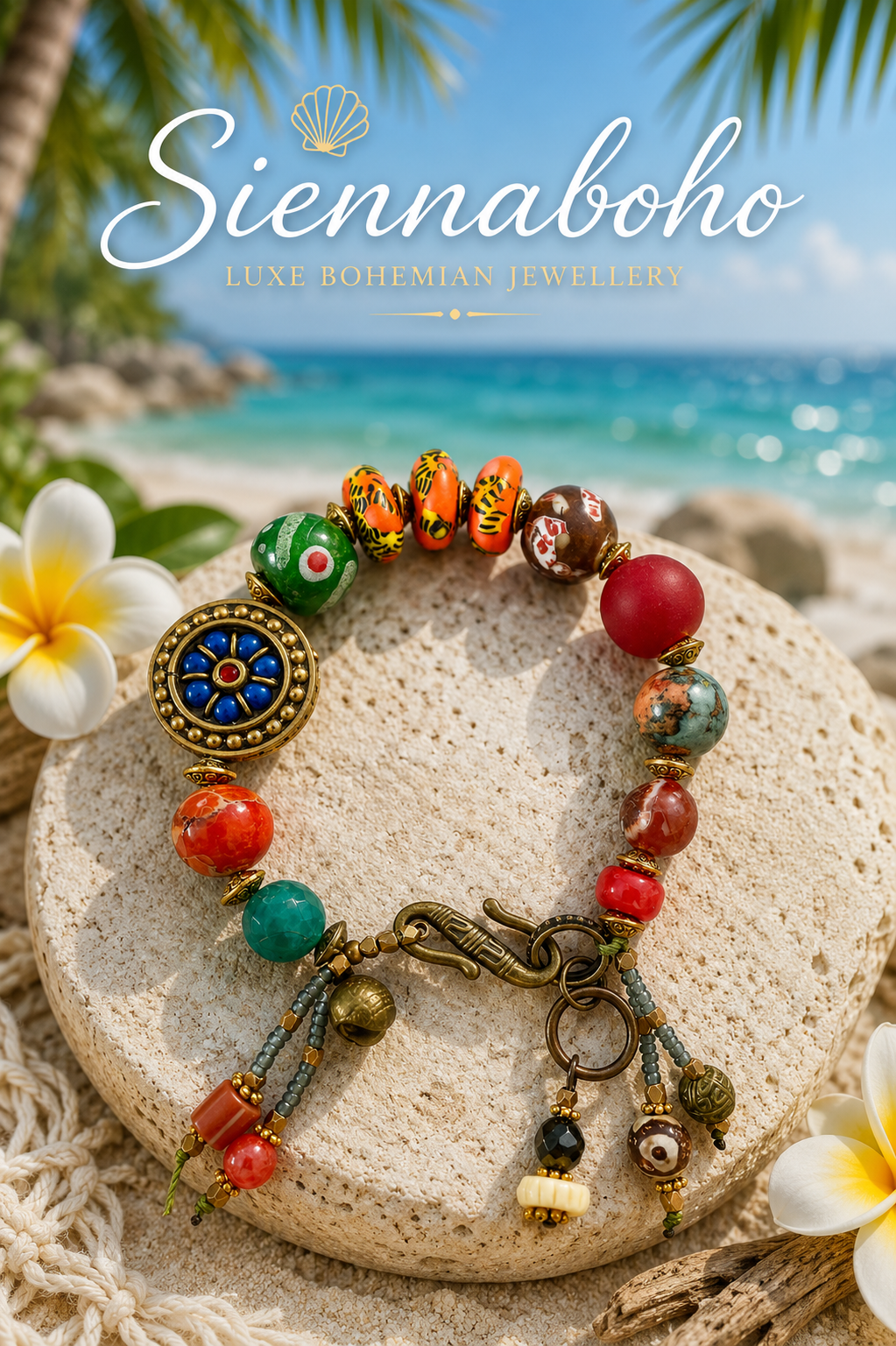 Tibetan Dzi & Trade Bead Boho Bracelet