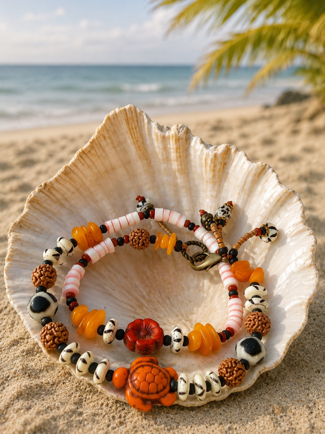 Boho Turtle Shell Wrap Bracelet