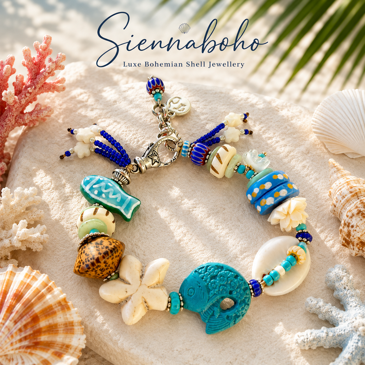 Ocean Cowrie Artisan Shell Bracelet