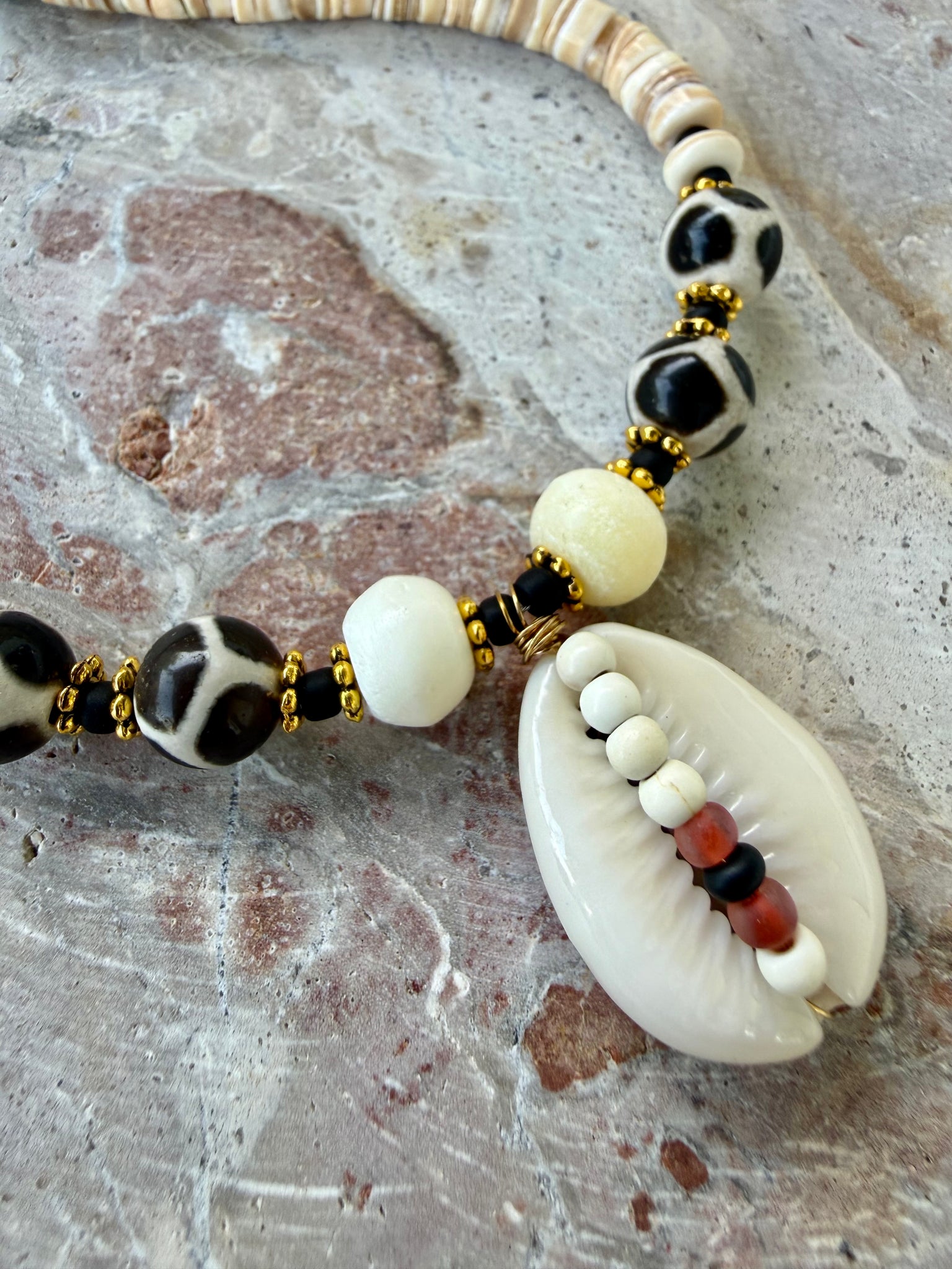 Cowrie Shell Tribal Beach Necklace