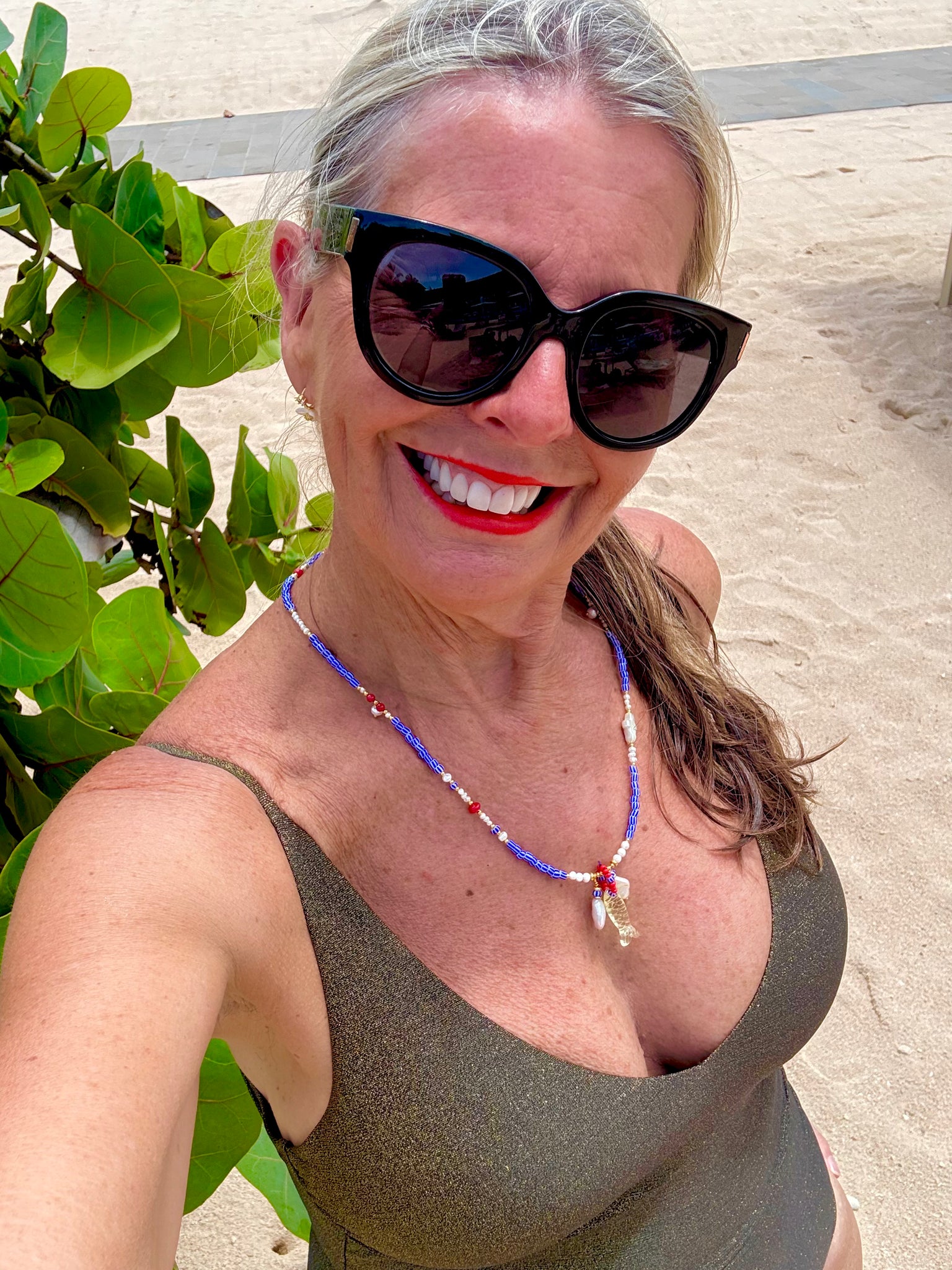 Bali Blue Seed Bead Necklace