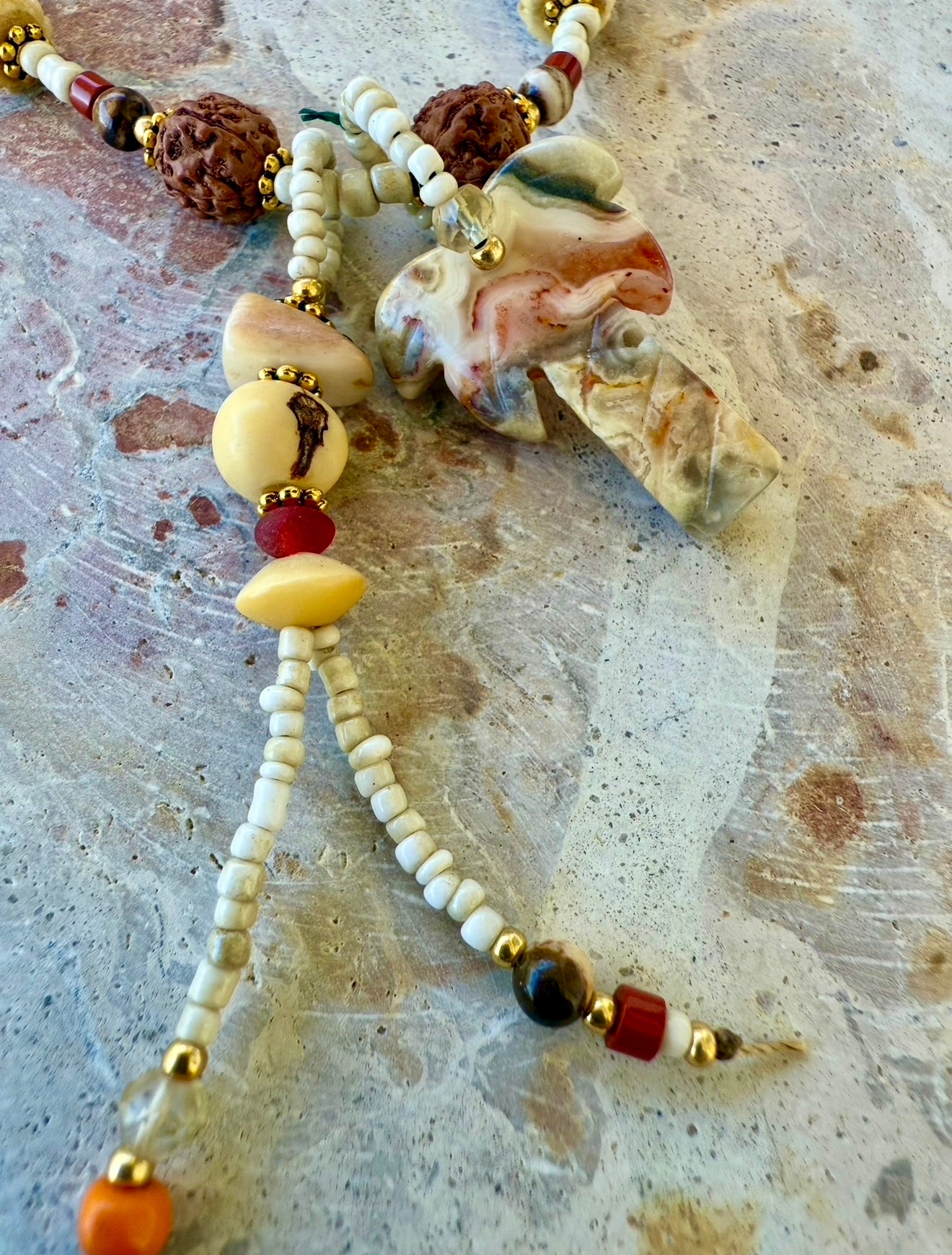 Sandy Beach Shell Palm Tree Necklace