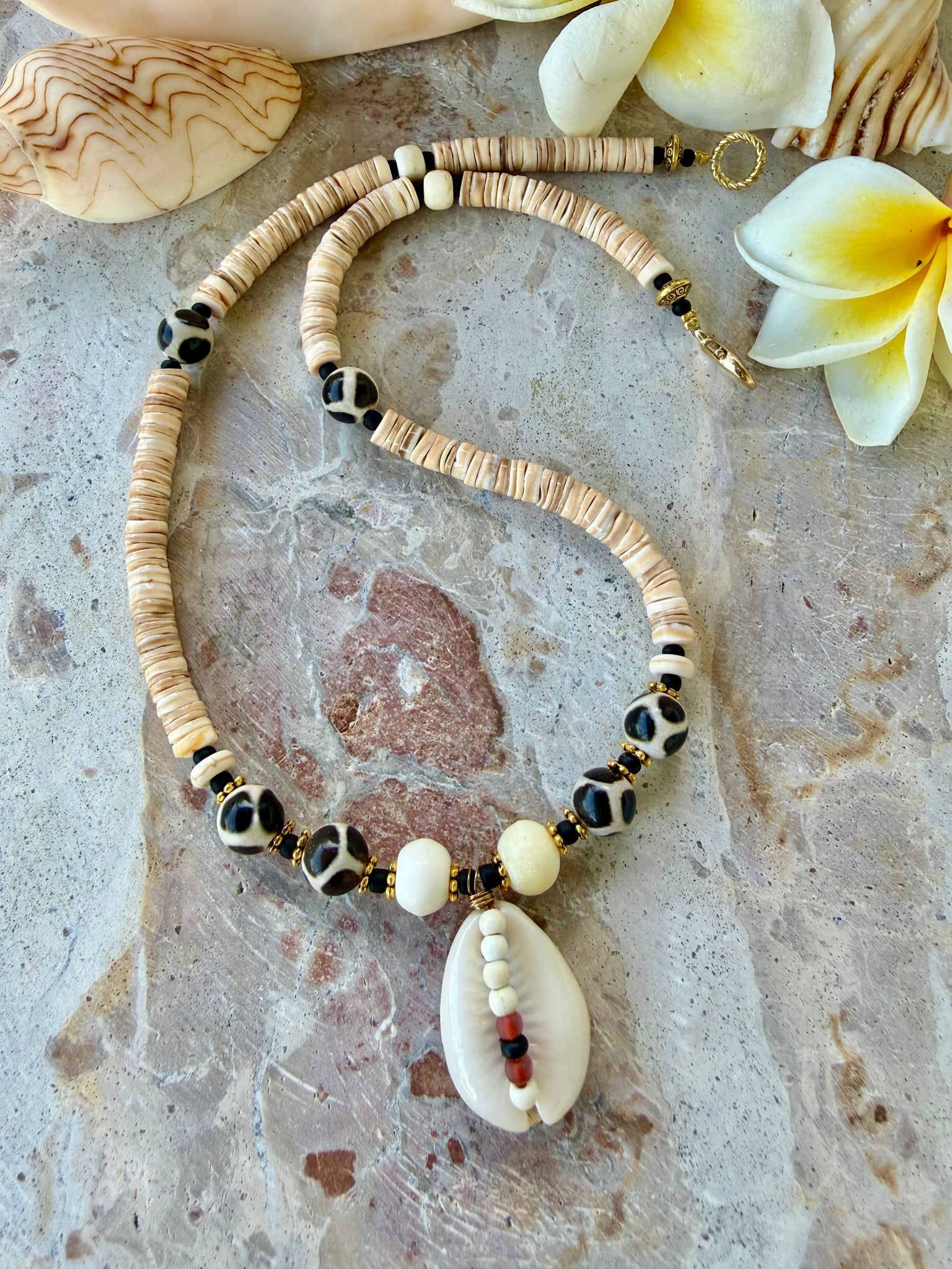 Cowrie Shell Tribal Beach Necklace