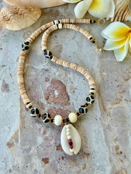 Cowrie Shell Tribal Beach Necklace