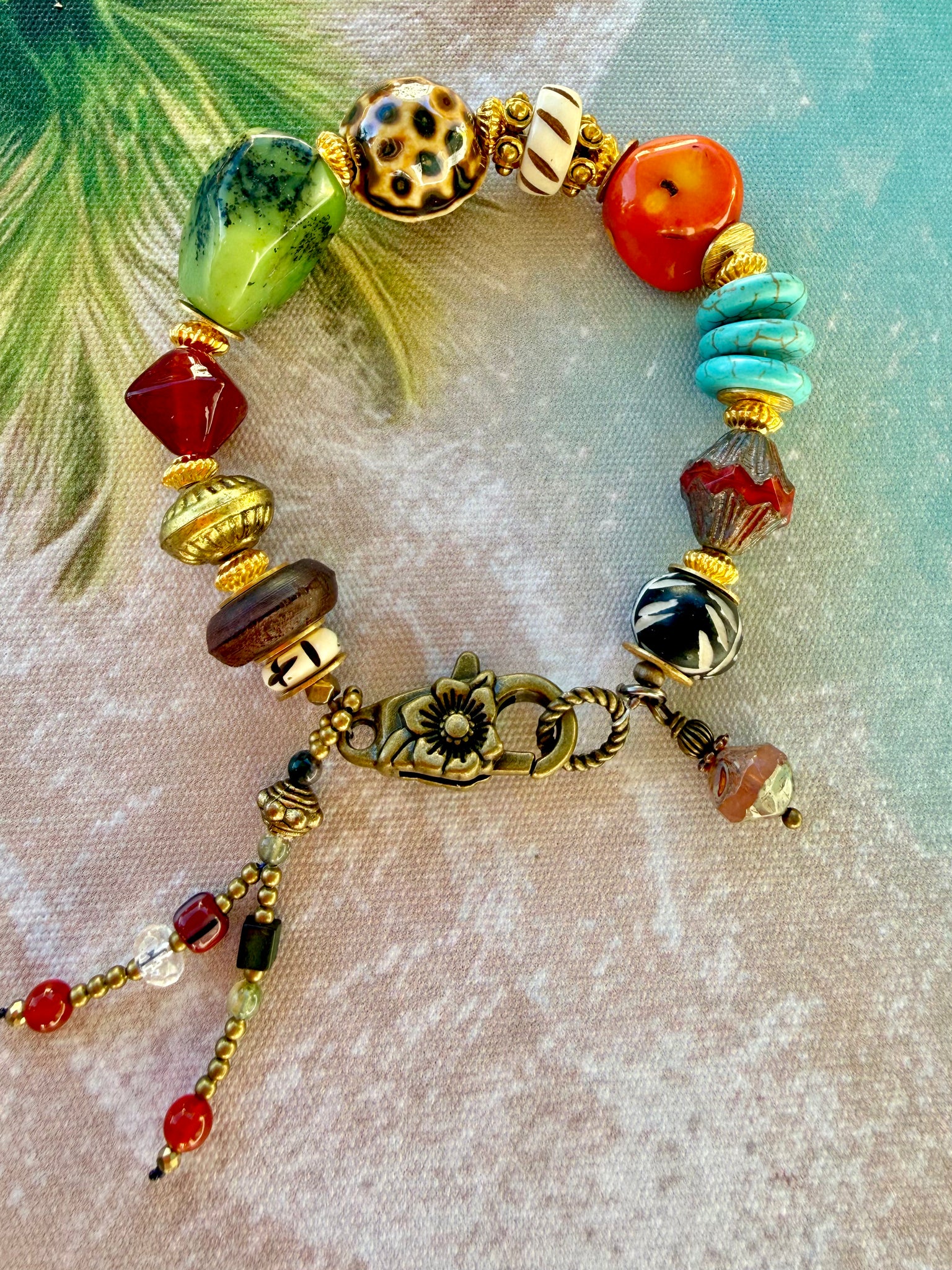 Coastal Coral Turquoise Bracelet