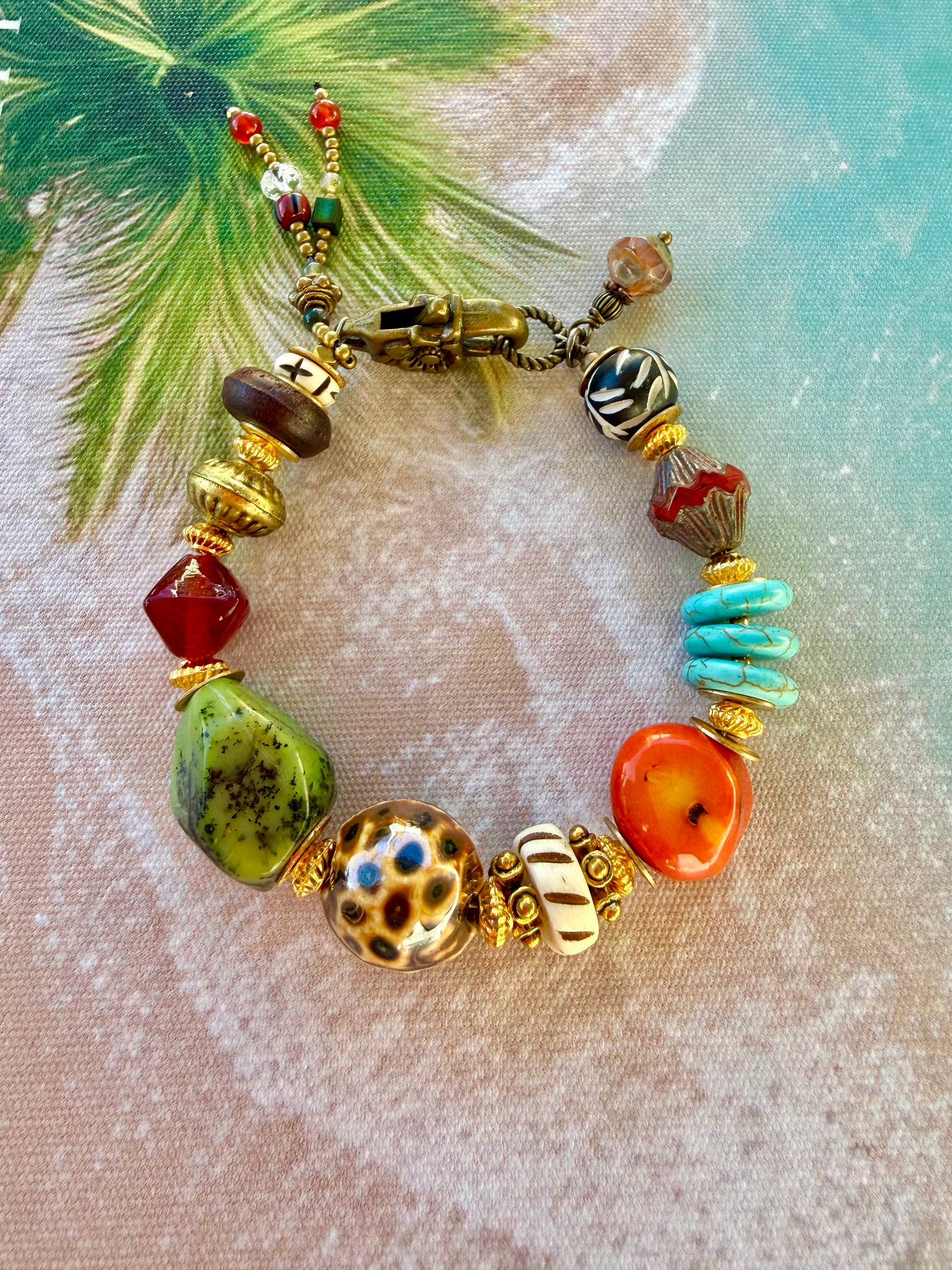 Coastal Coral Turquoise Bracelet
