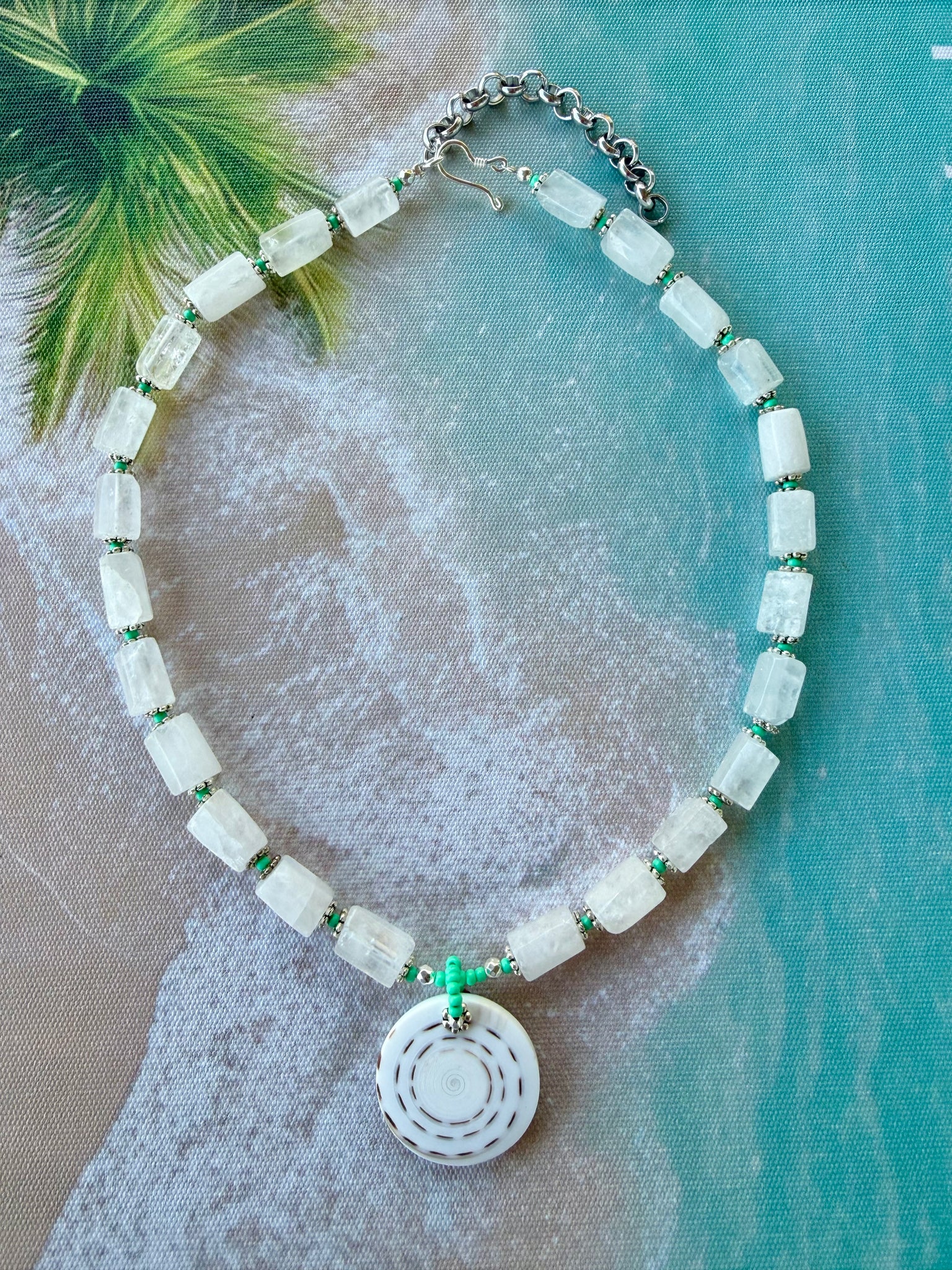 Quartz Crystal Ocean Shell Necklace