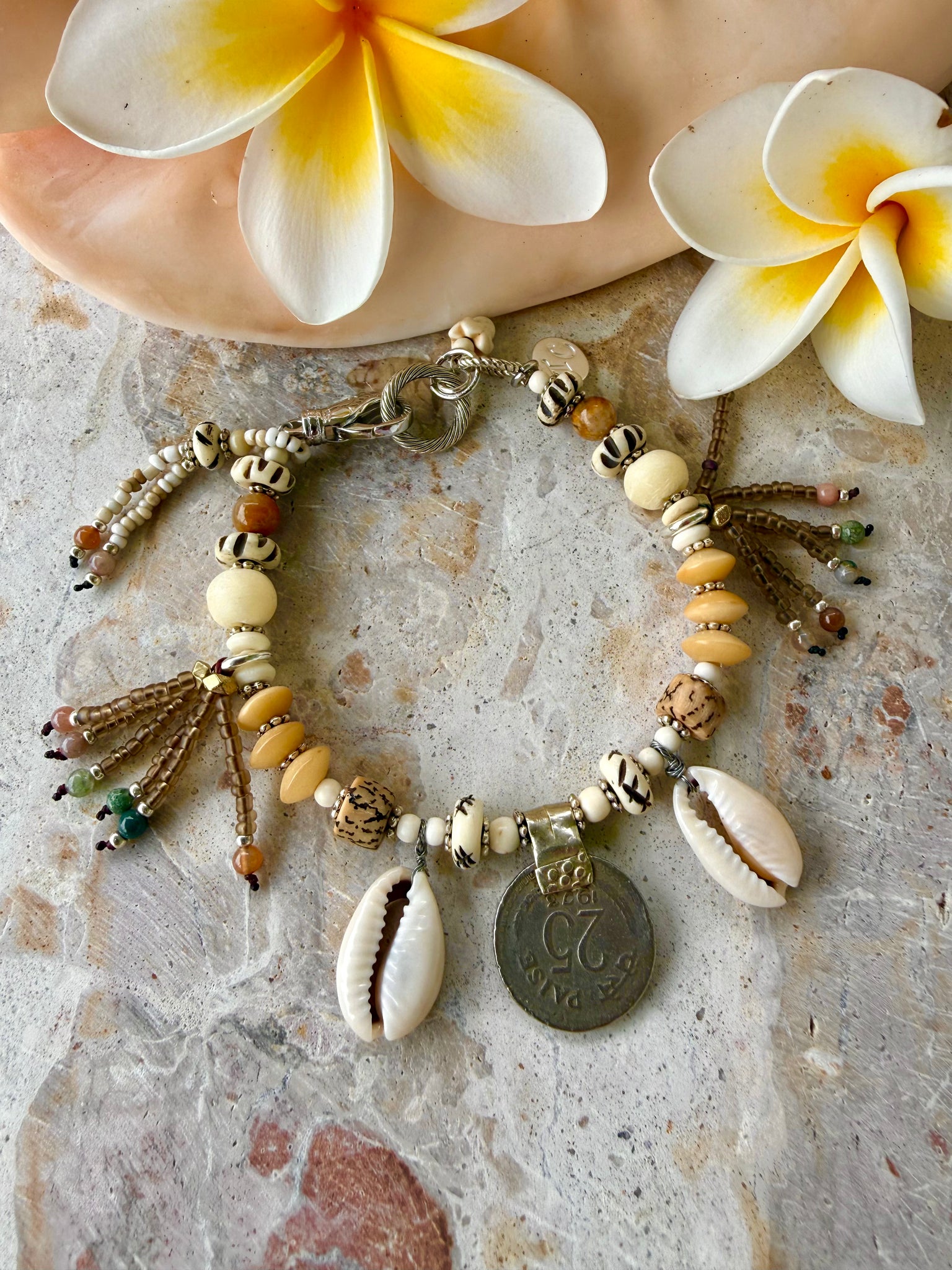Cowrie Shell Charm Bracelet