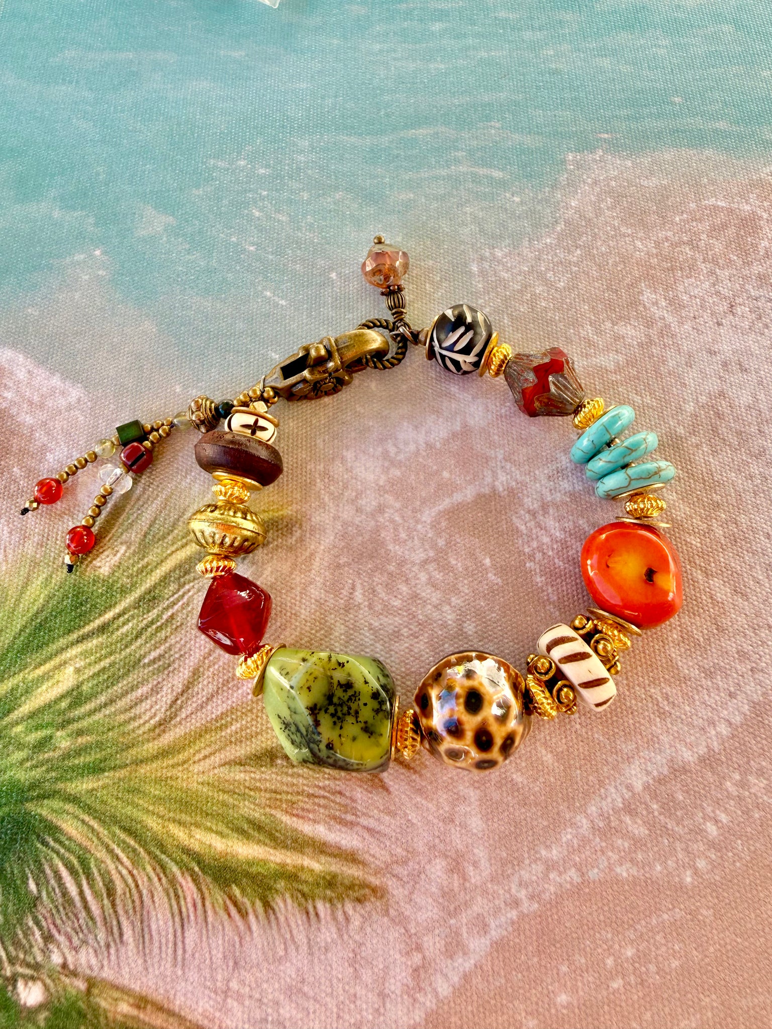 Coastal Coral Turquoise Bracelet