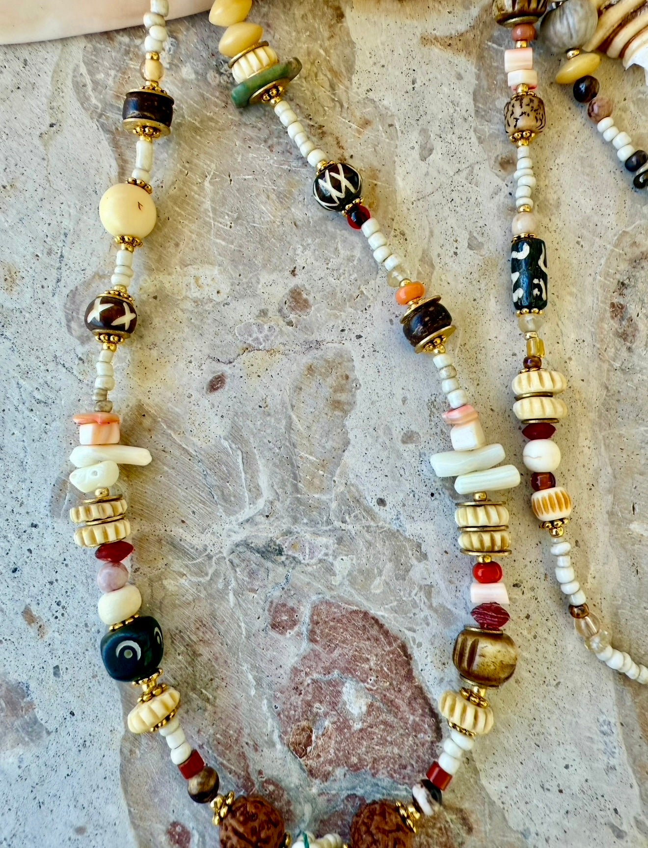 Sandy Beach Shell Palm Tree Necklace