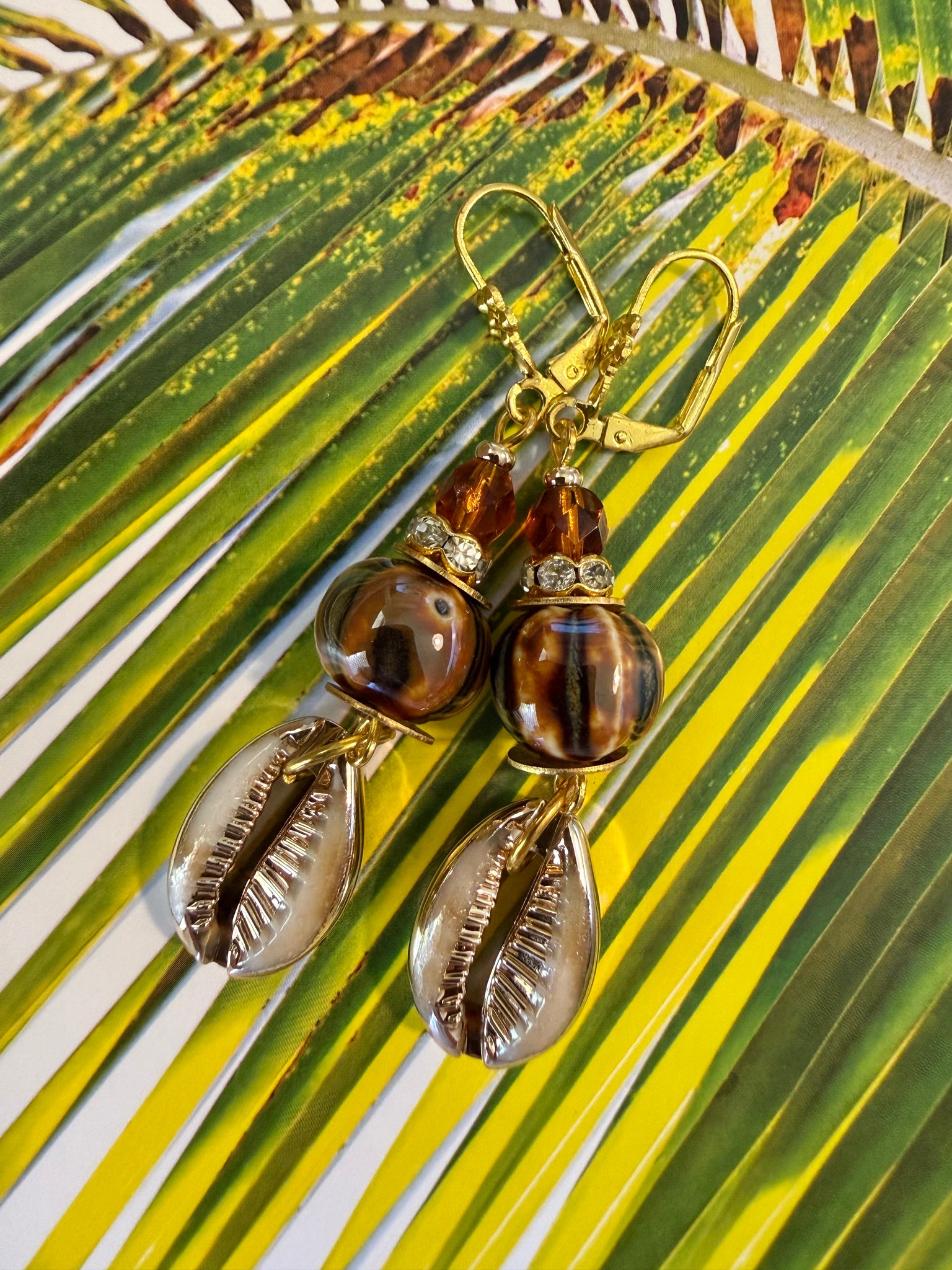 Ocean Surf Cowrie Shell Earrings