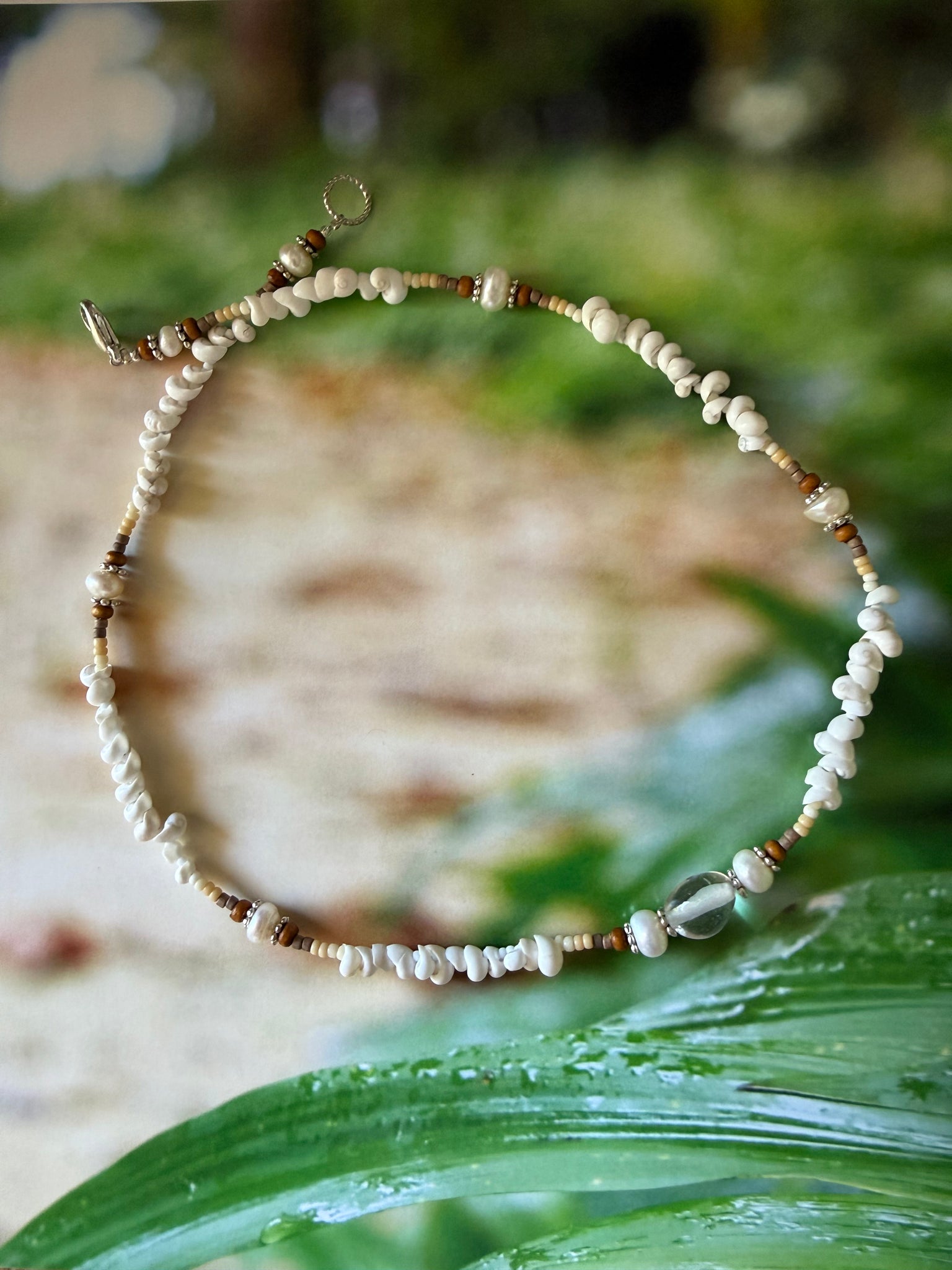 Island Shell & Quartz Boho Choker - Necklace