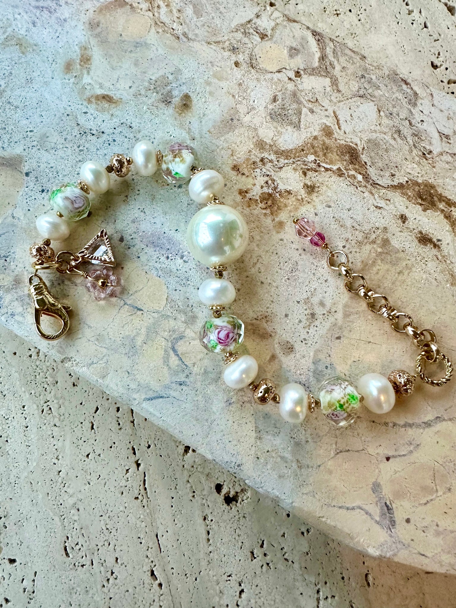 Crystal Pearl Bracelet