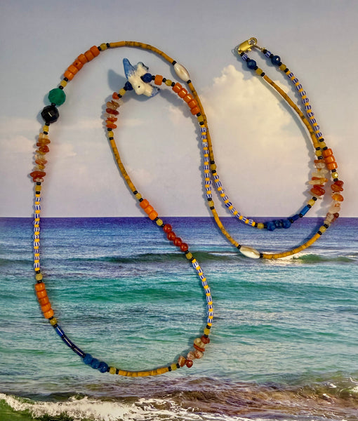 Coastal Seed Bead Coral Necklace