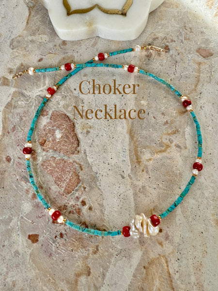 Heishi Turquoise Stone Necklace