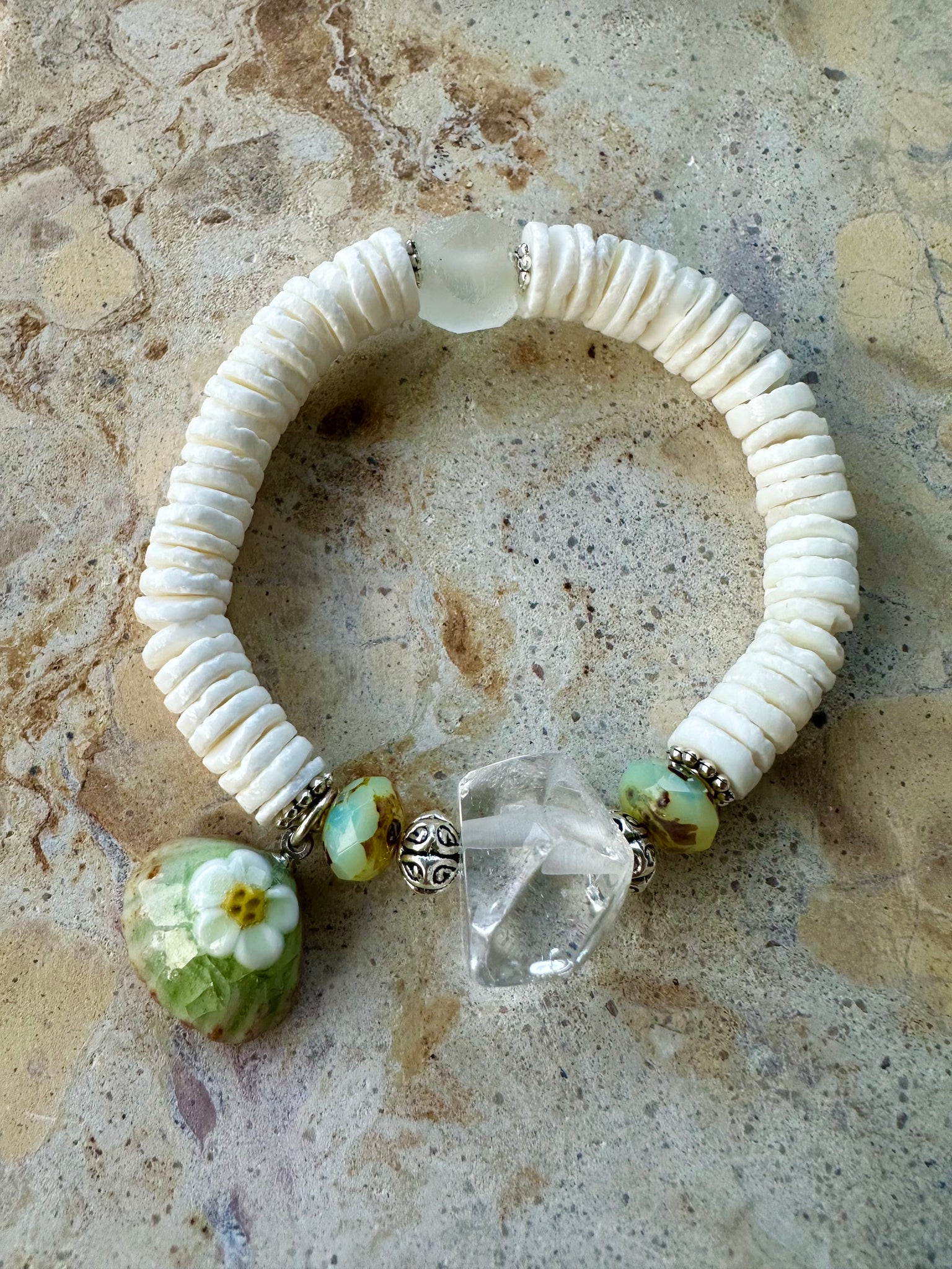 Crystal Quartz Shell Bracelet