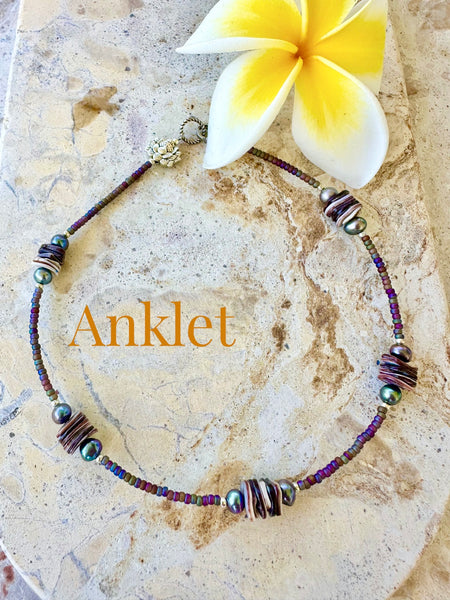 Seed Bead Shell Anklet