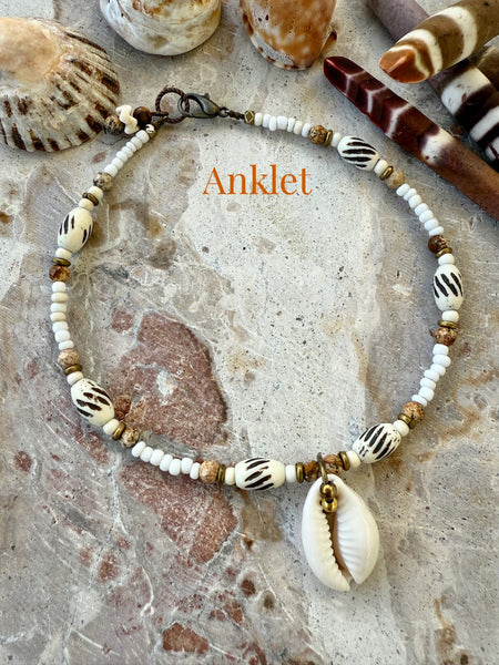 Surf Cowrie Shell Anklet