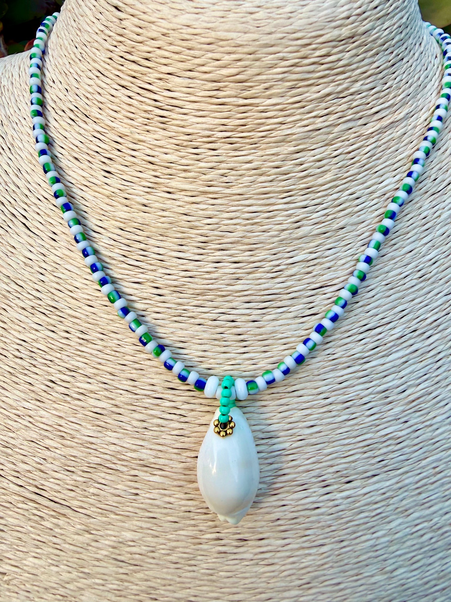 Cowrie Seed Bead Necklace ( 1 )