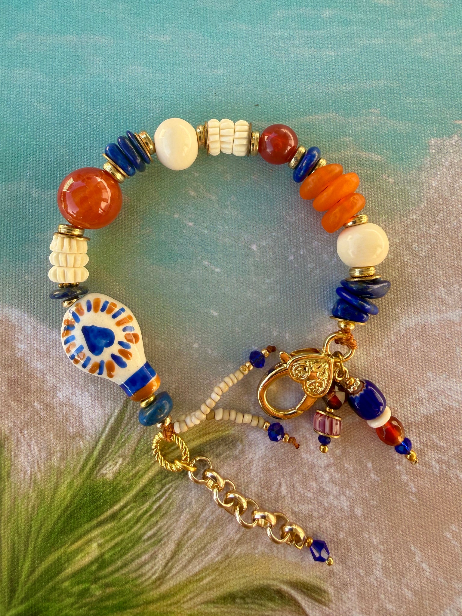Love Charm Beaded Bracelet