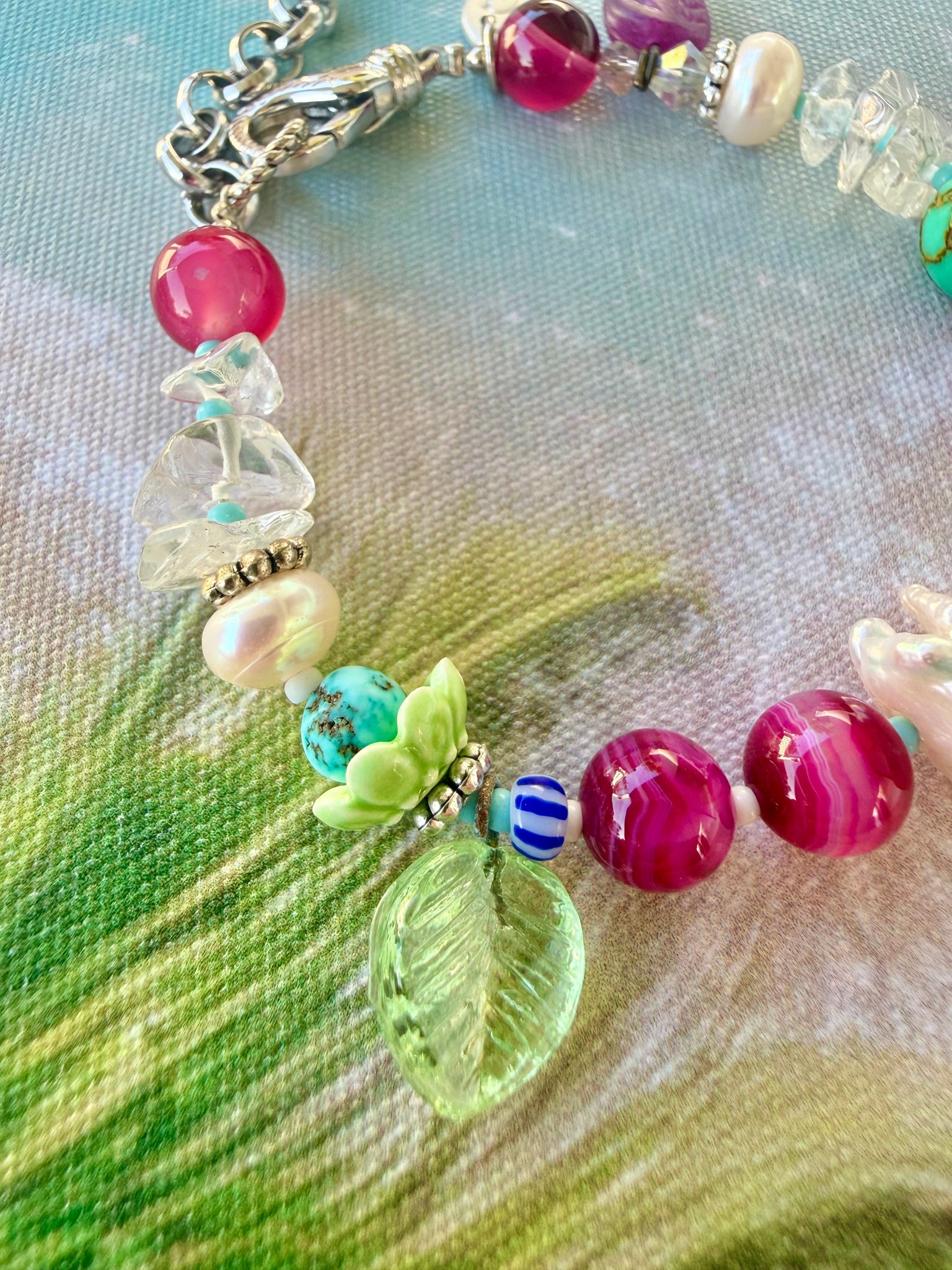 Coastal Pearl Ocean Pink  Bracelet
