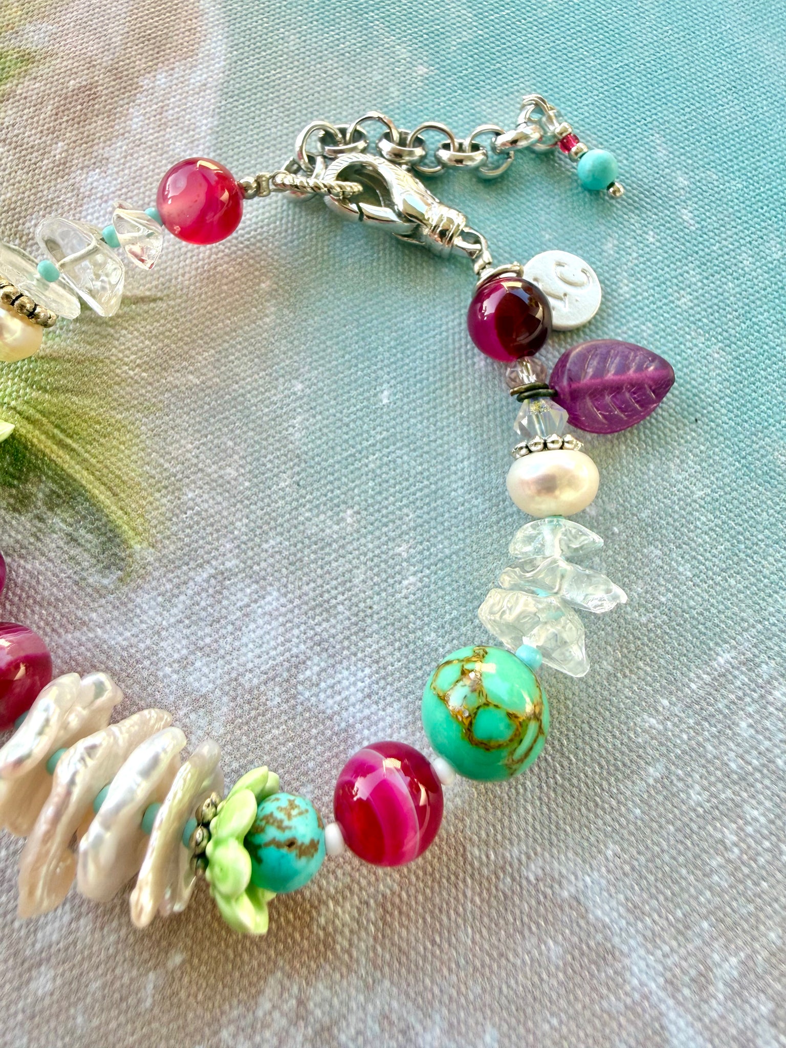 Coastal Pearl Ocean Pink  Bracelet