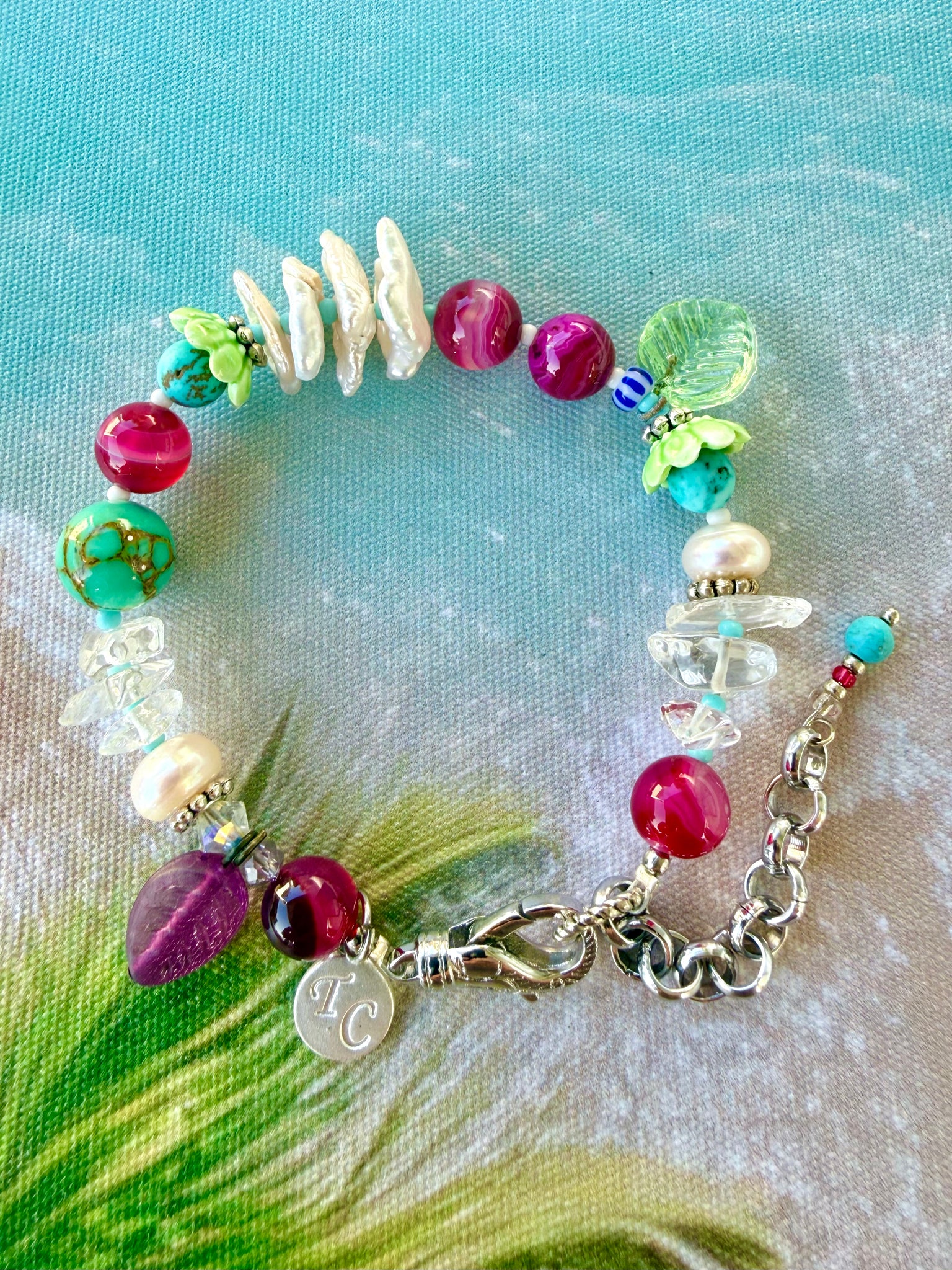 Coastal Pearl Ocean Pink  Bracelet