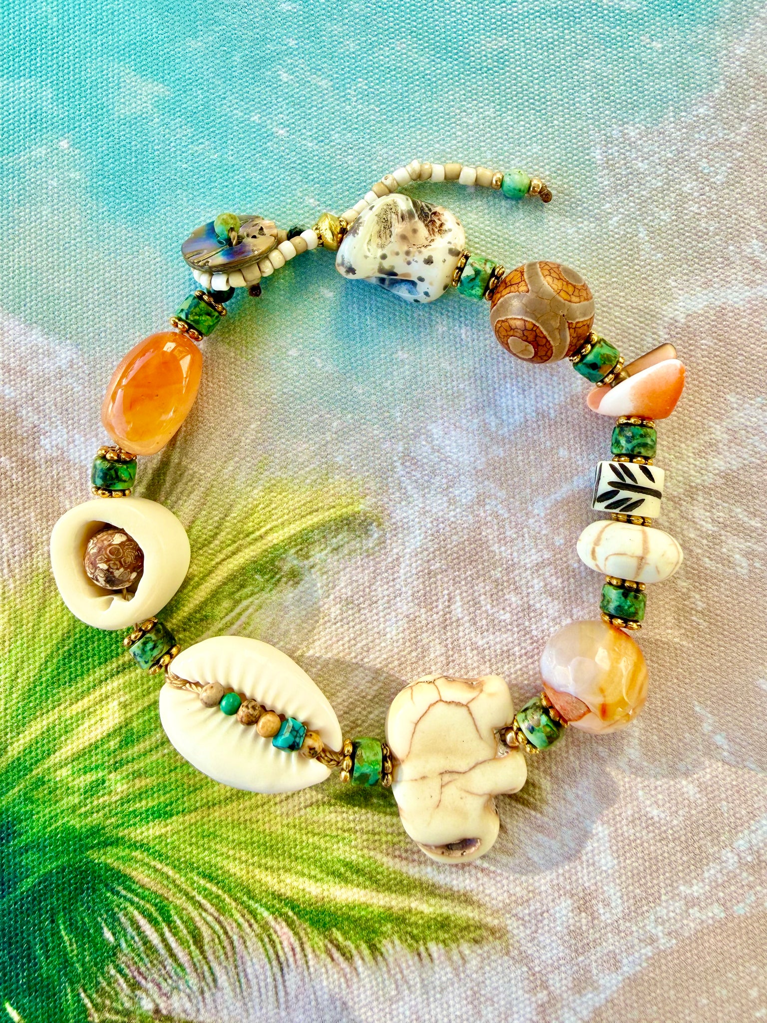 African Zanzibar Island Cowrie Shell Bracelet