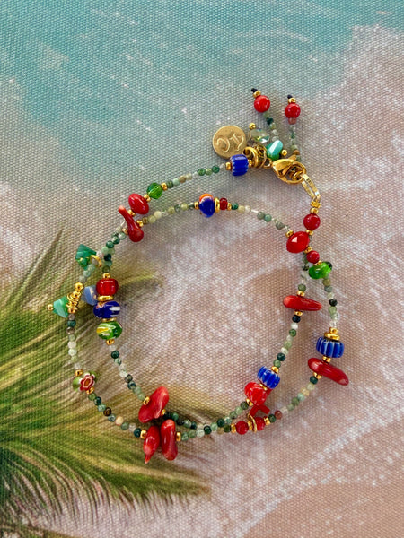 Artisan Red Coral Wrap Bracelet