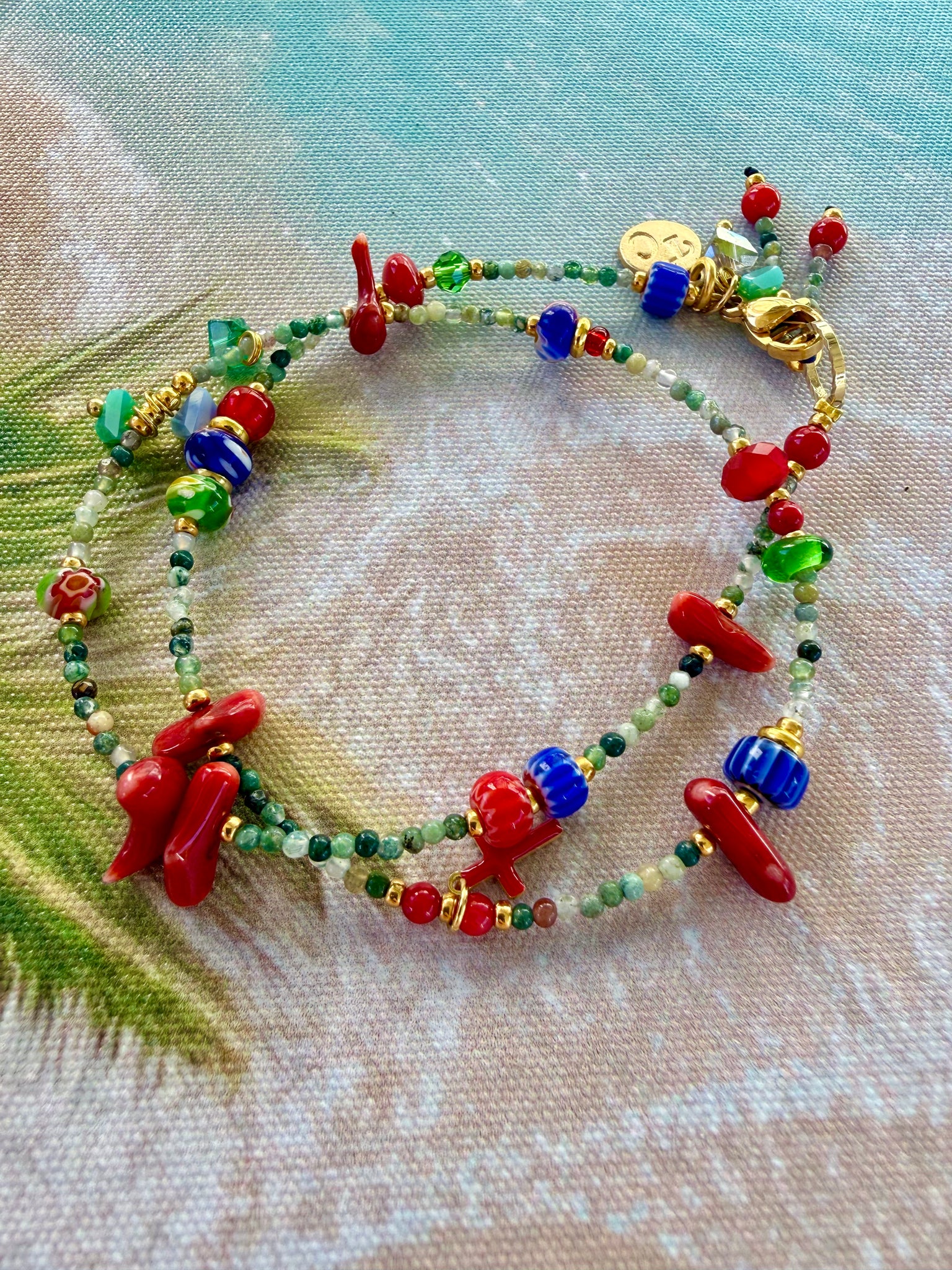 Artisan Red Coral Wrap Bracelet