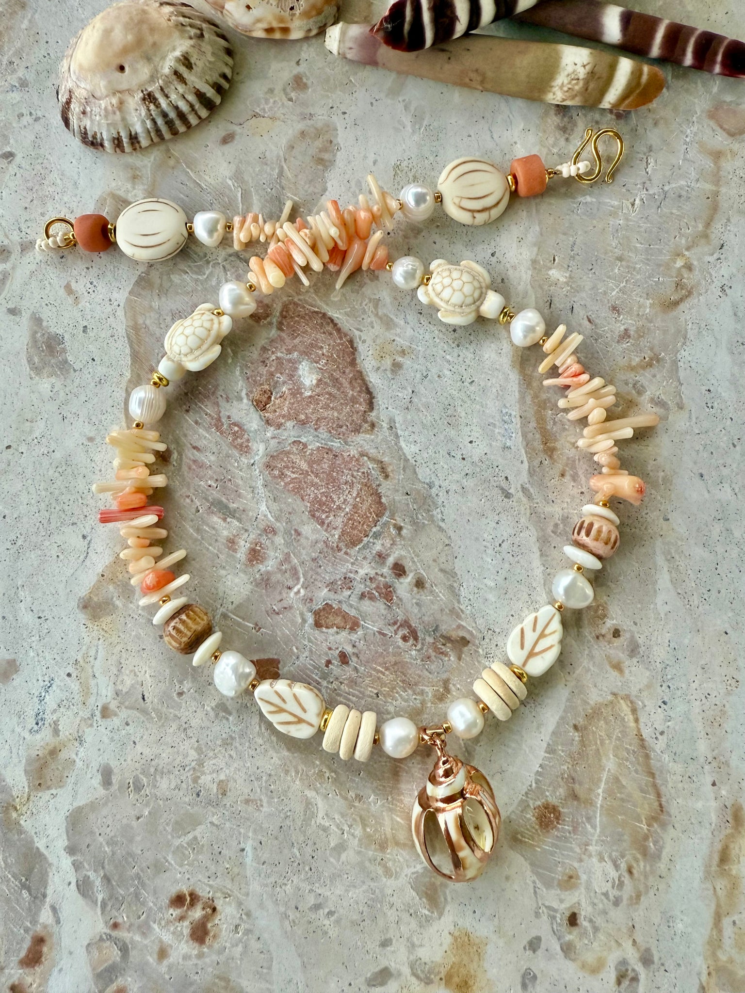 Amalfi Coral Shell Necklace