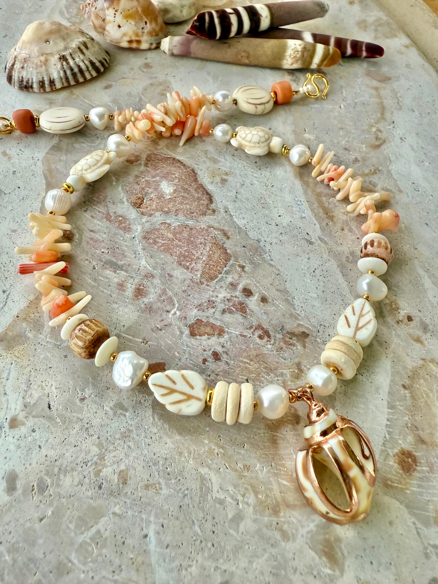 Amalfi Coral Shell Necklace