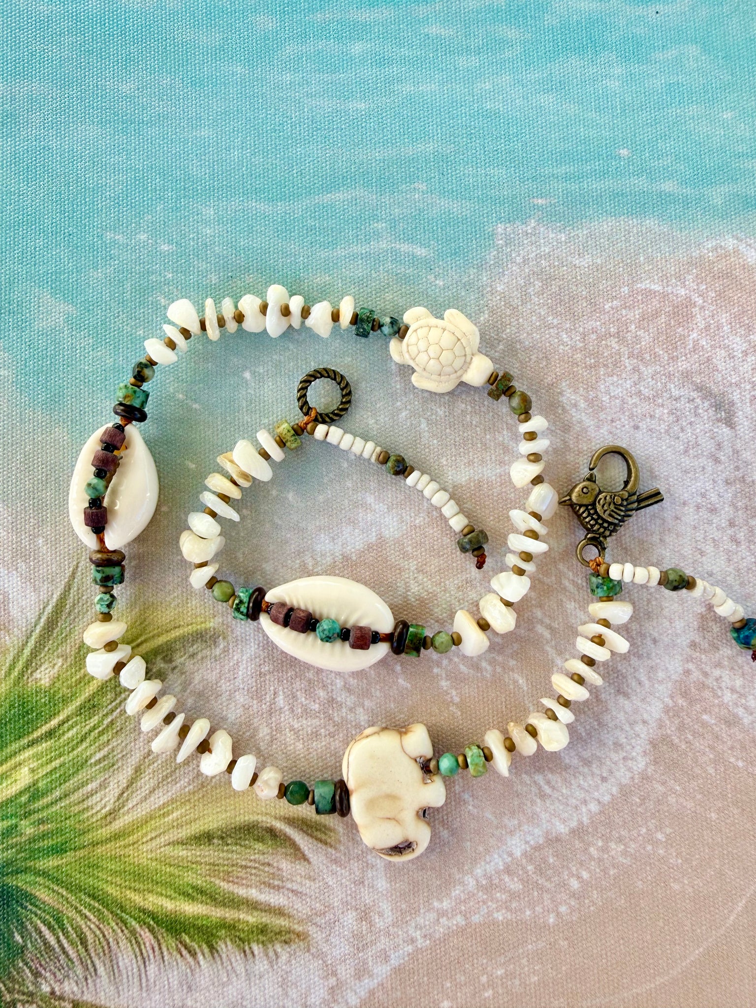 Island Safari Cowrie Shell Wrap Bracelet