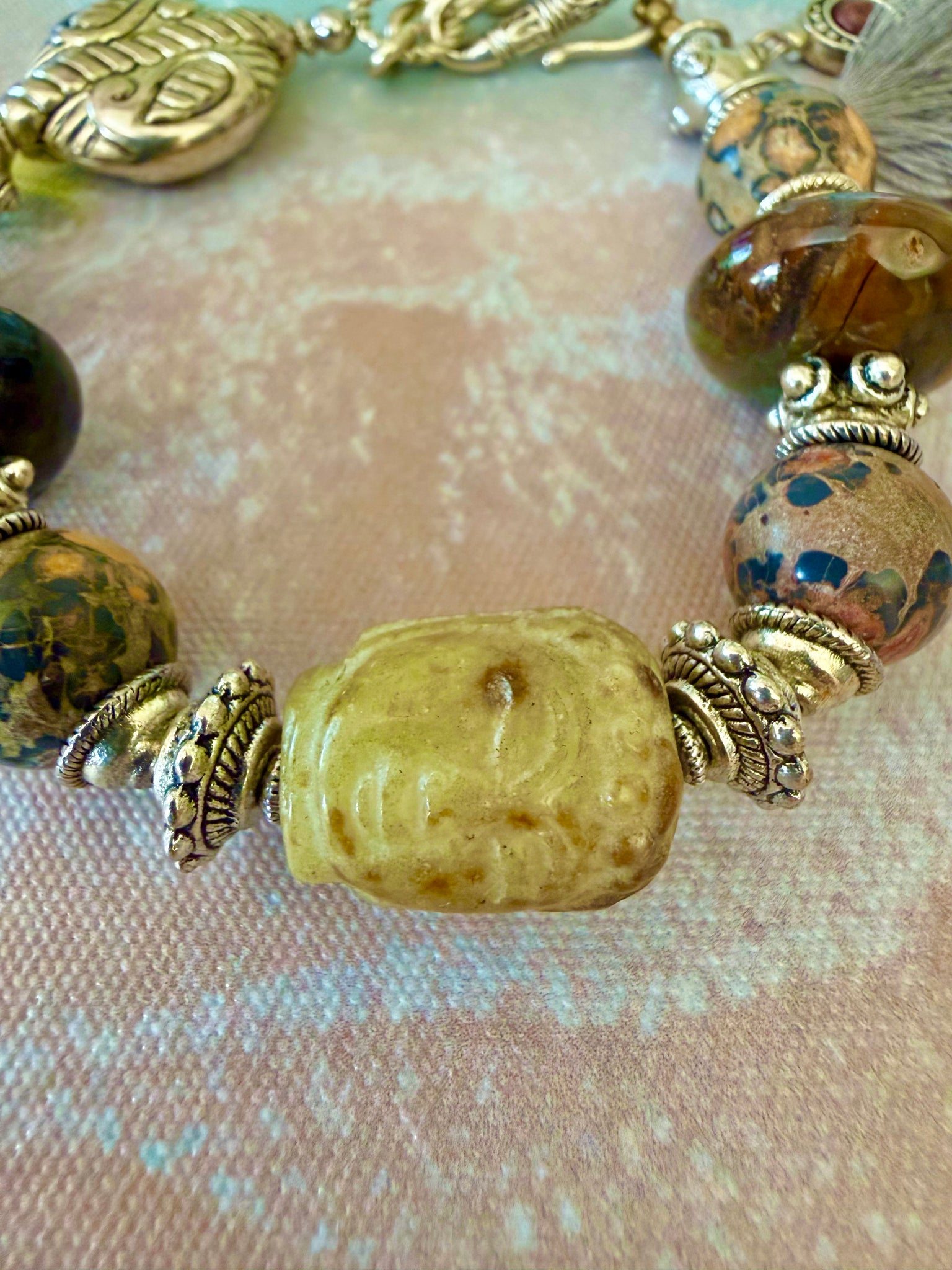 Tibetan Vintage Silver Stone Bracelet