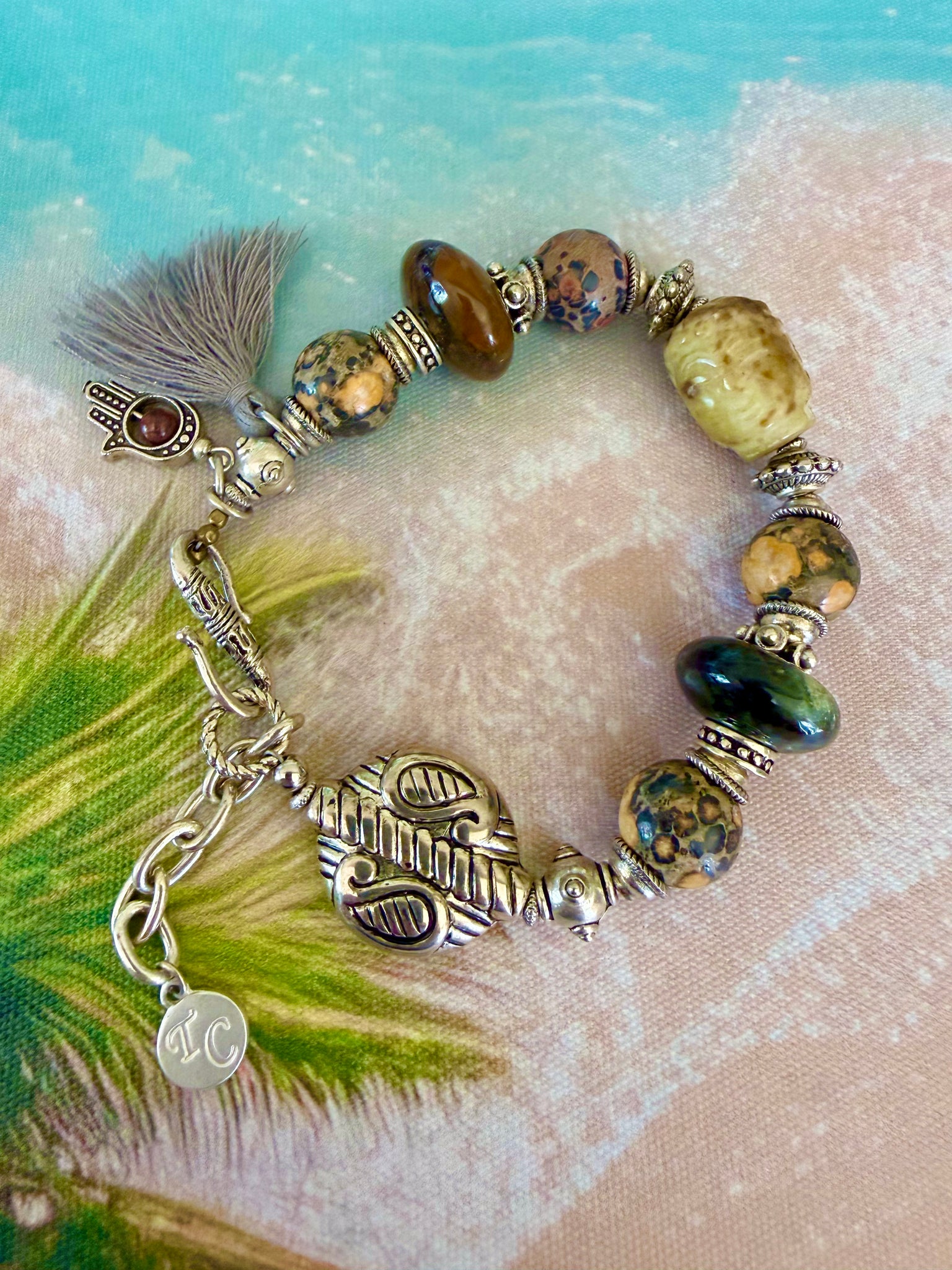 Tibetan Vintage Silver Stone Bracelet