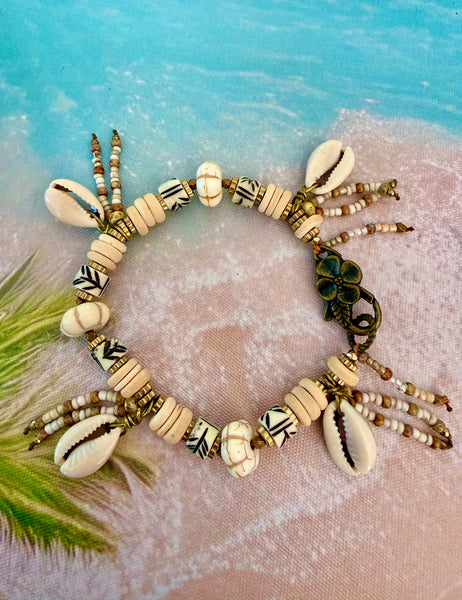Hawaii Cowrie Shell Island Tribal Bracelet