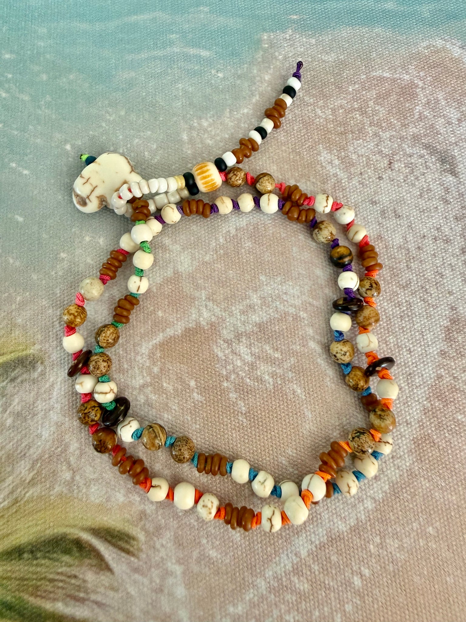 Tribal Knotted Boho Elephant Bali Bracelet