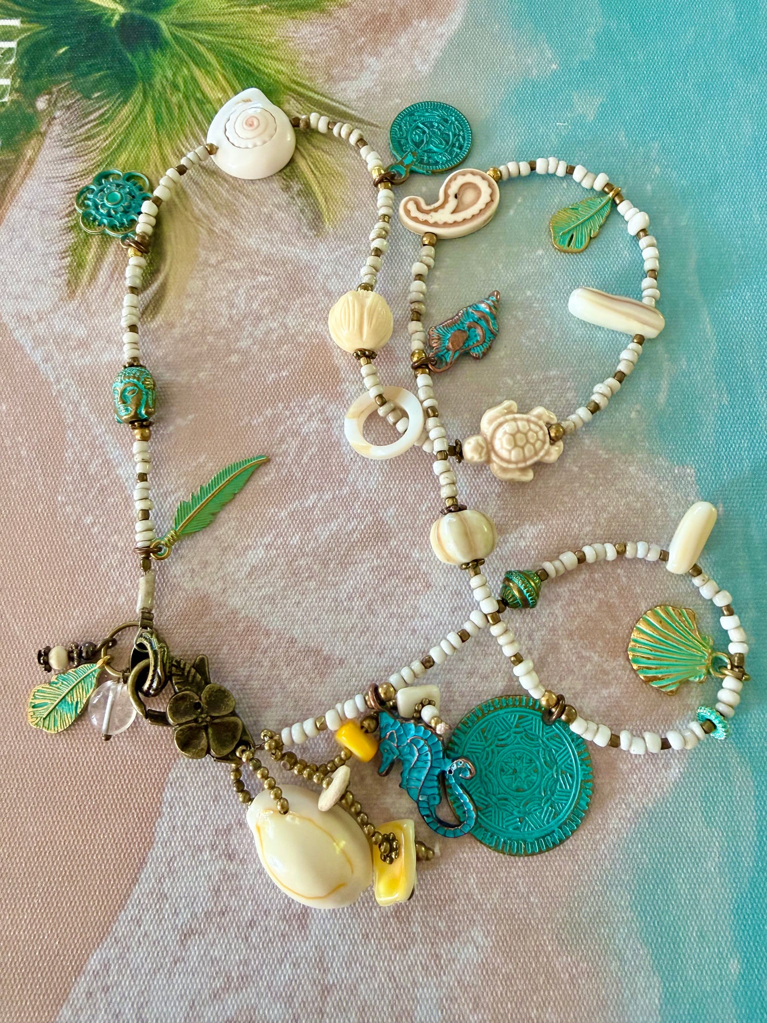 Ocean Spirit Sea - Shell  Charm Wrap Bracelet
