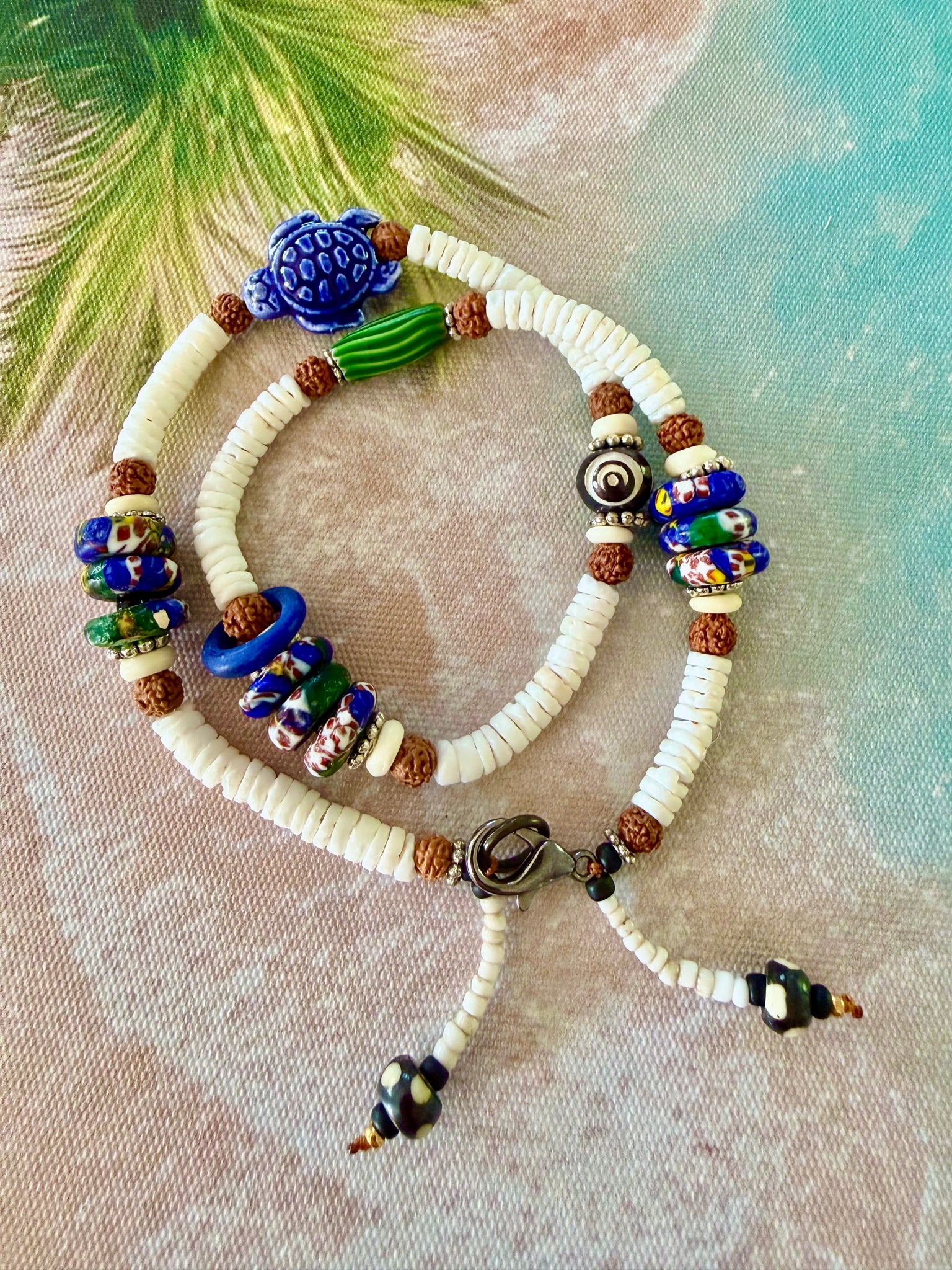 Ocean Shell & Turtle Charm Bracelet