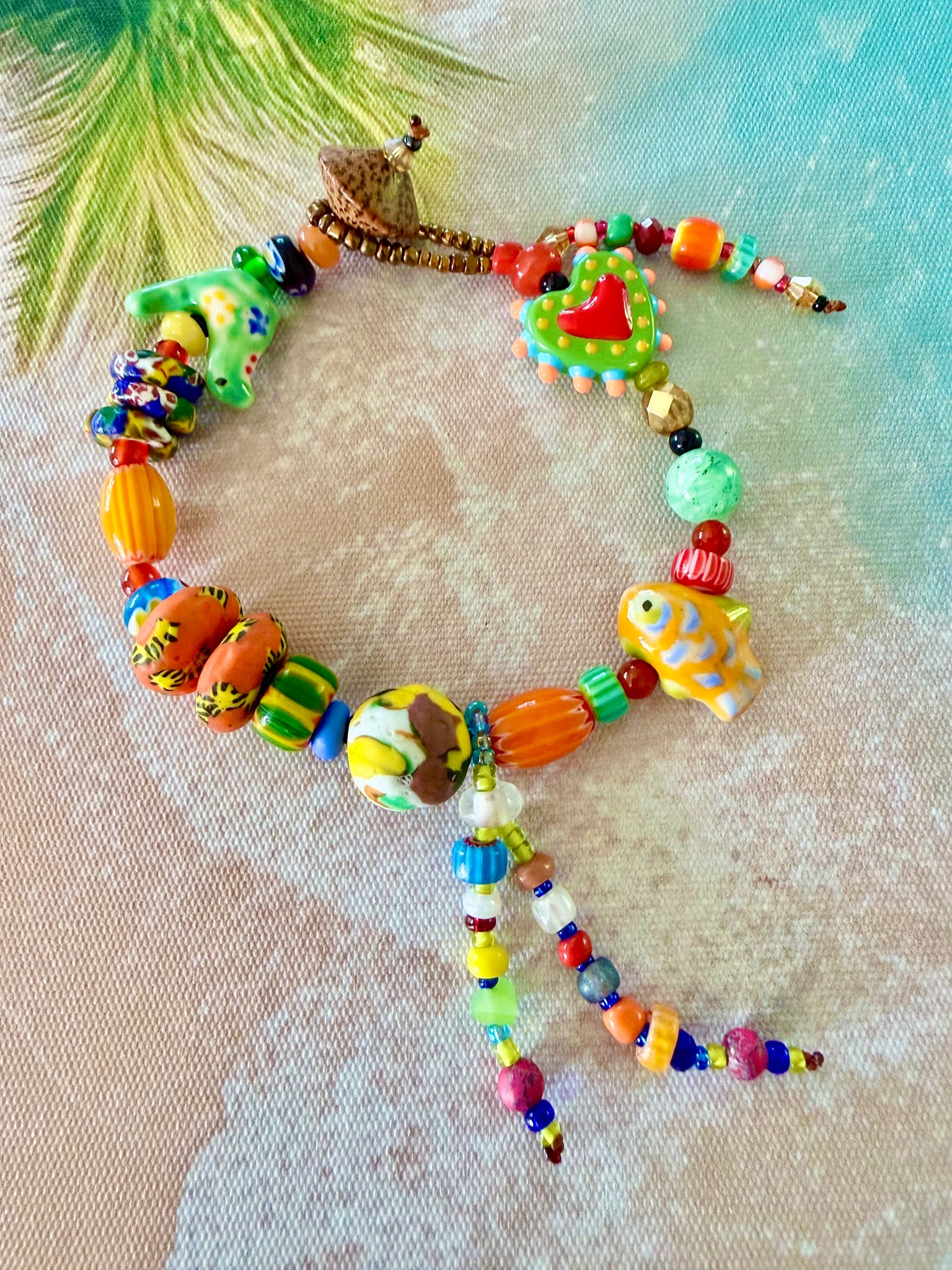 Bird Charm Coloured Island Bracelet