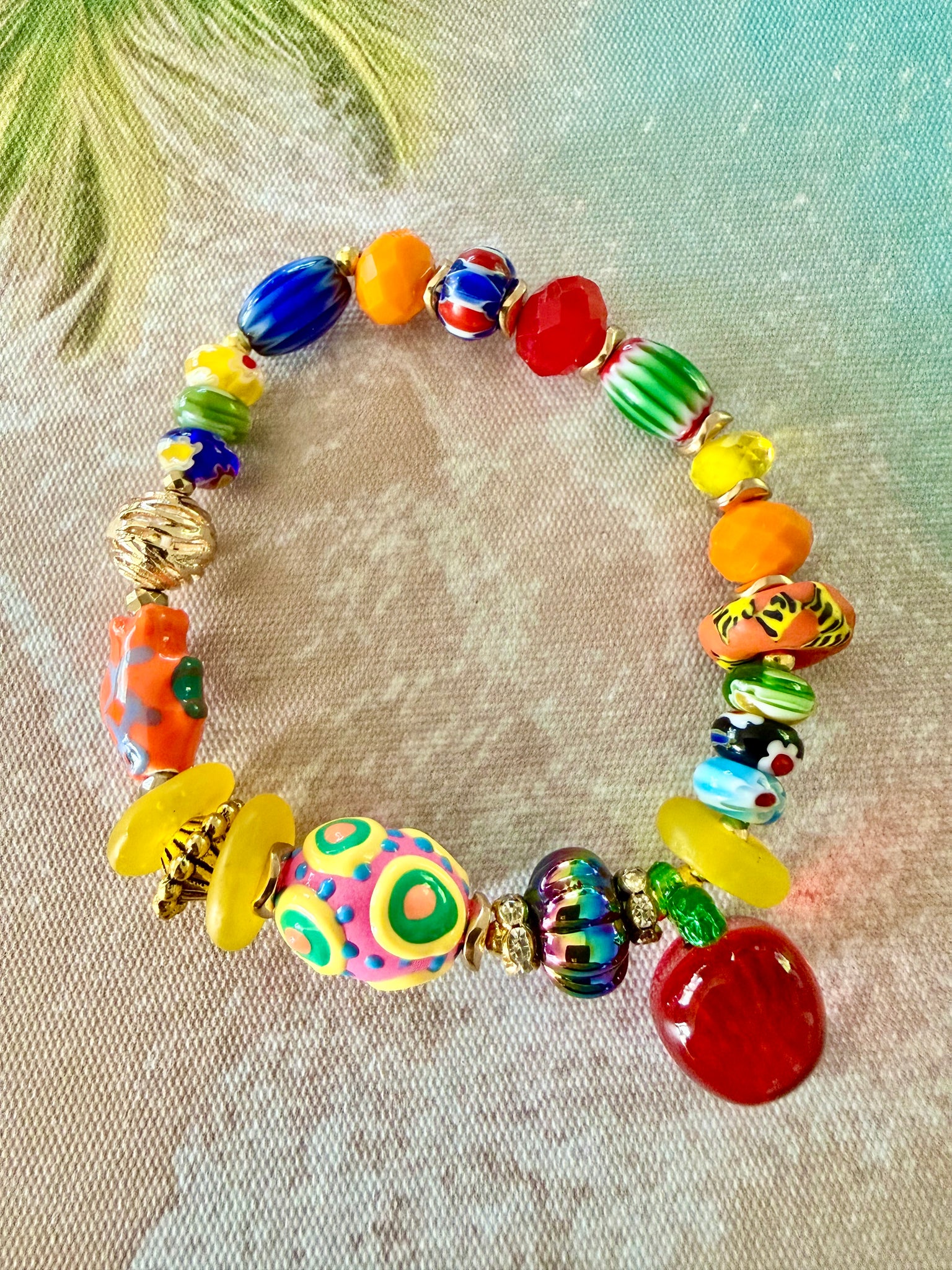Tropical Fiesta Glass Bead Bracelet