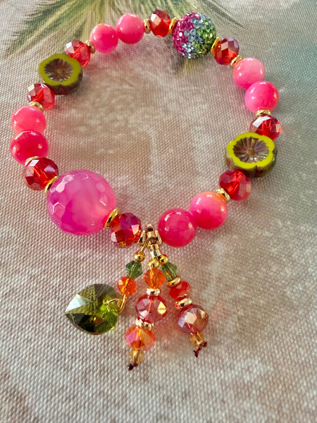 Pink Flamingo Stone Bracelet