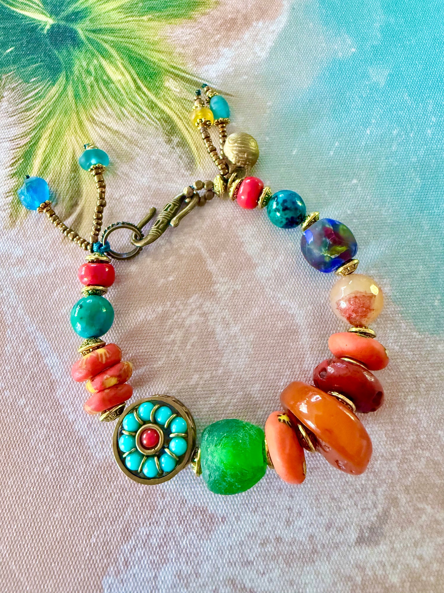 Island Coral & Coastal Treasure Bracelet