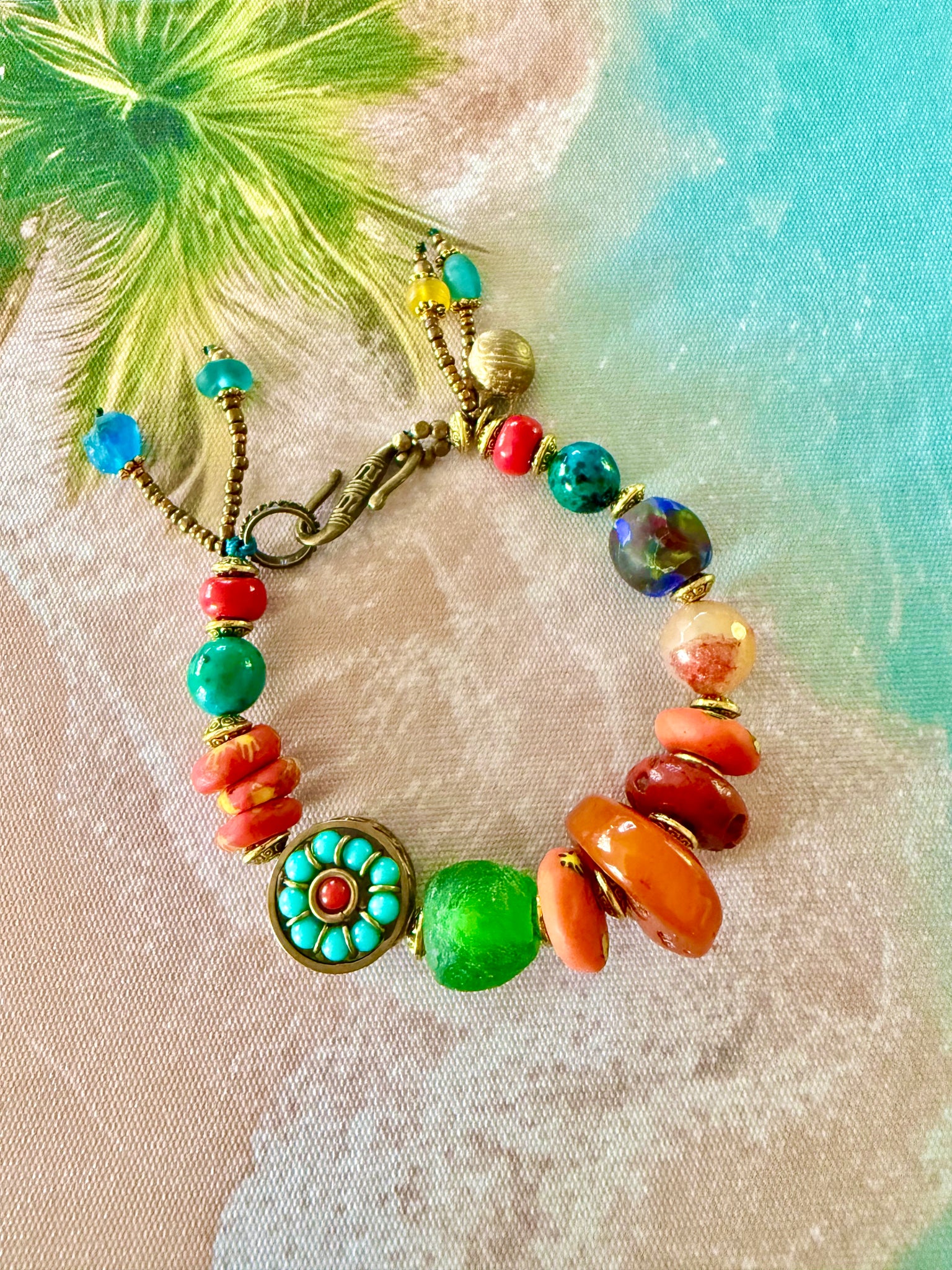 Island Coral & Coastal Treasure Bracelet